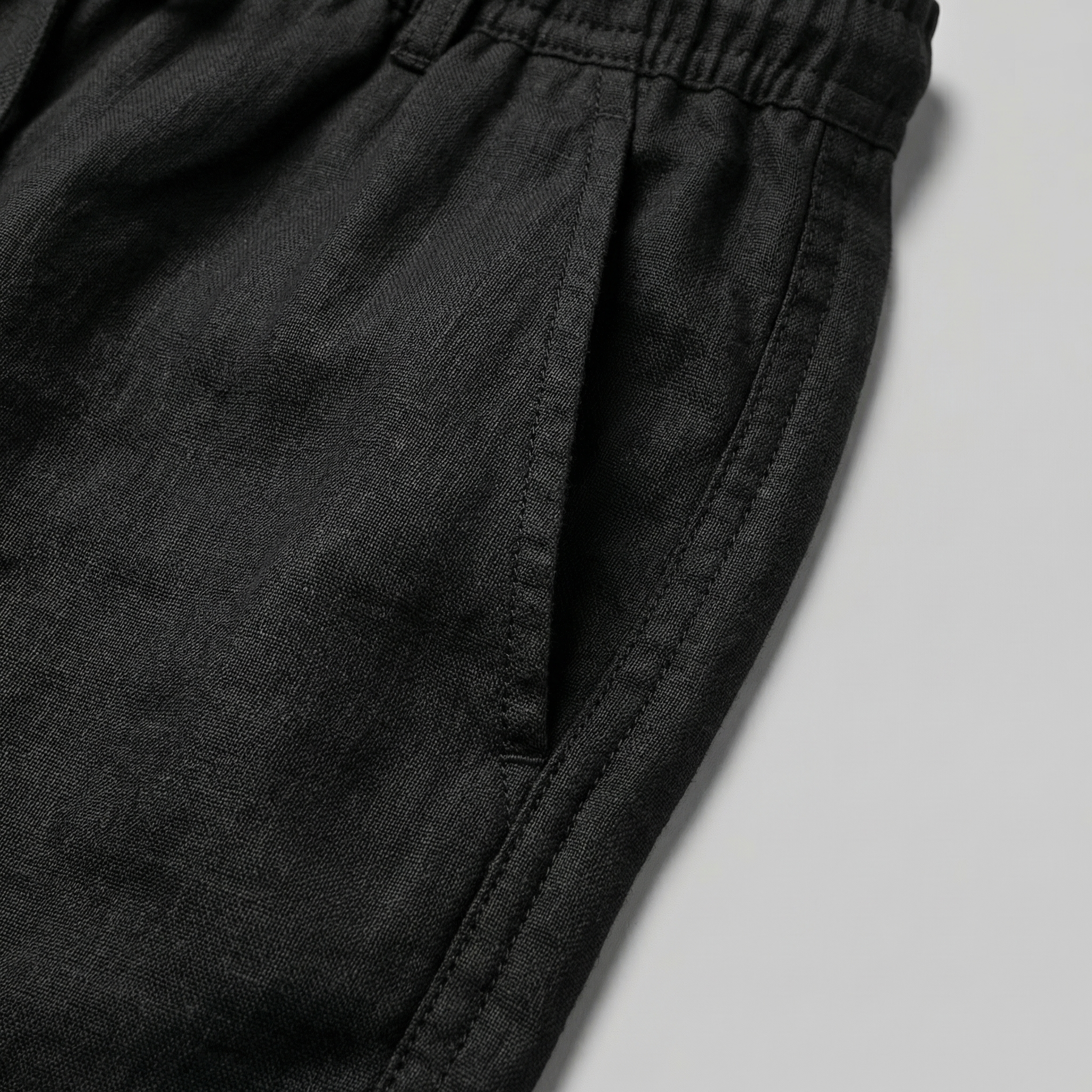 Short Décontracté En Mélange Lin