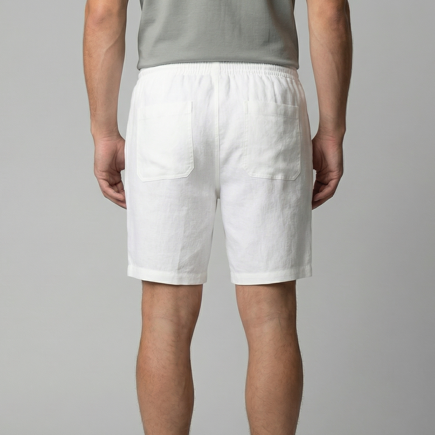 Short Décontracté En Mélange Lin