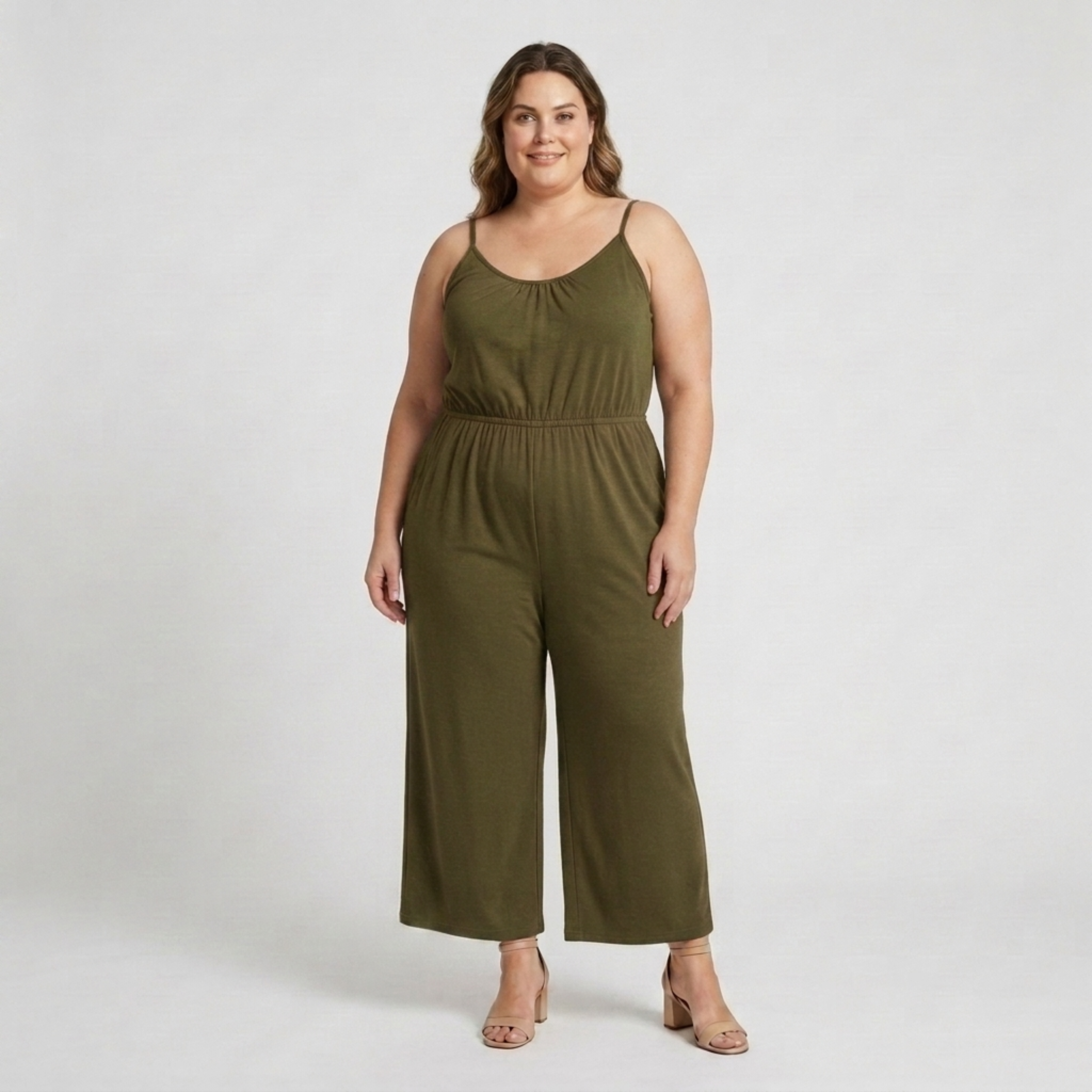 Combinaison grande taille pour femme ample et décontractée à jambes larges