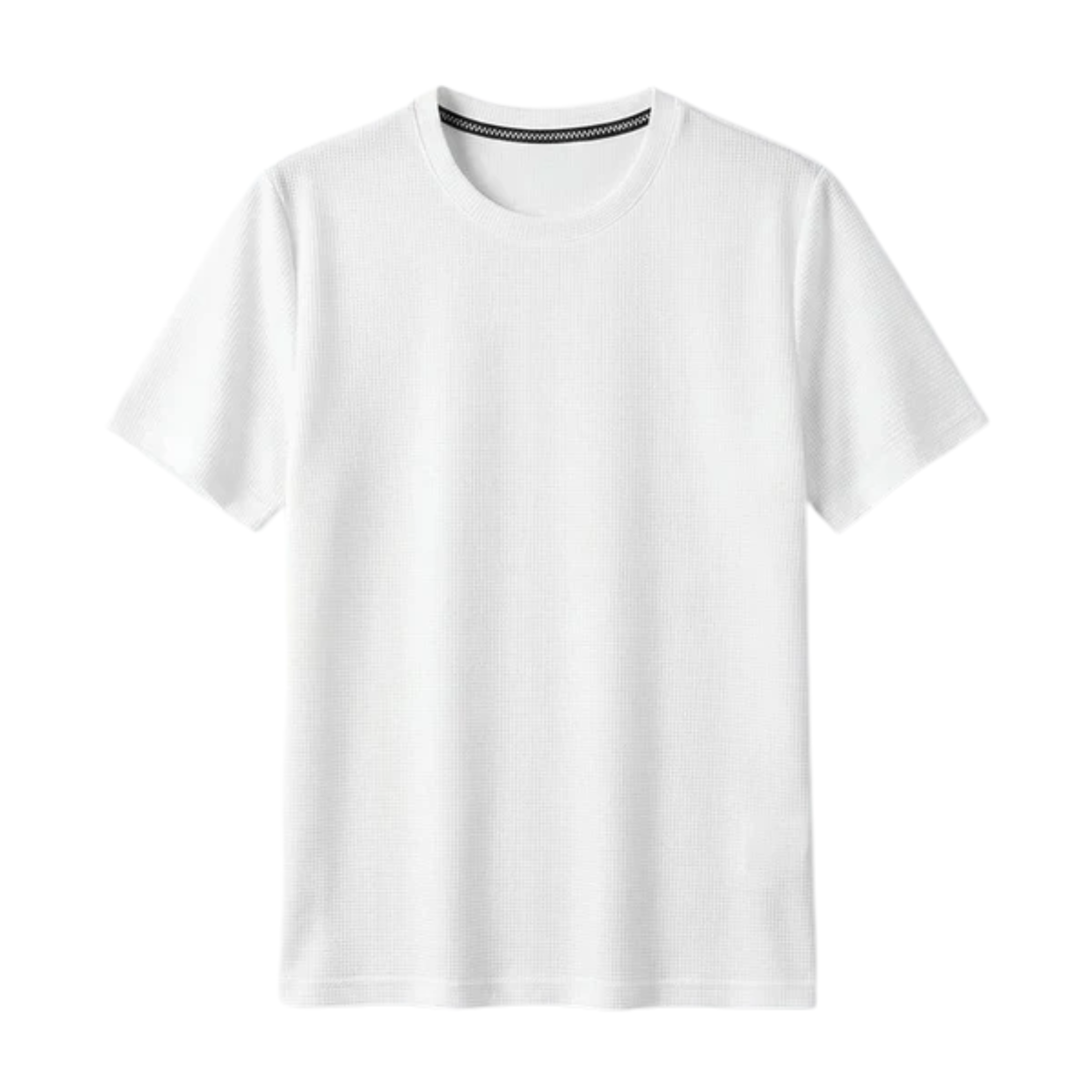 T-shirt en maille gaufrée pour homme — coupe décontractée ajustée — style casual quotidien