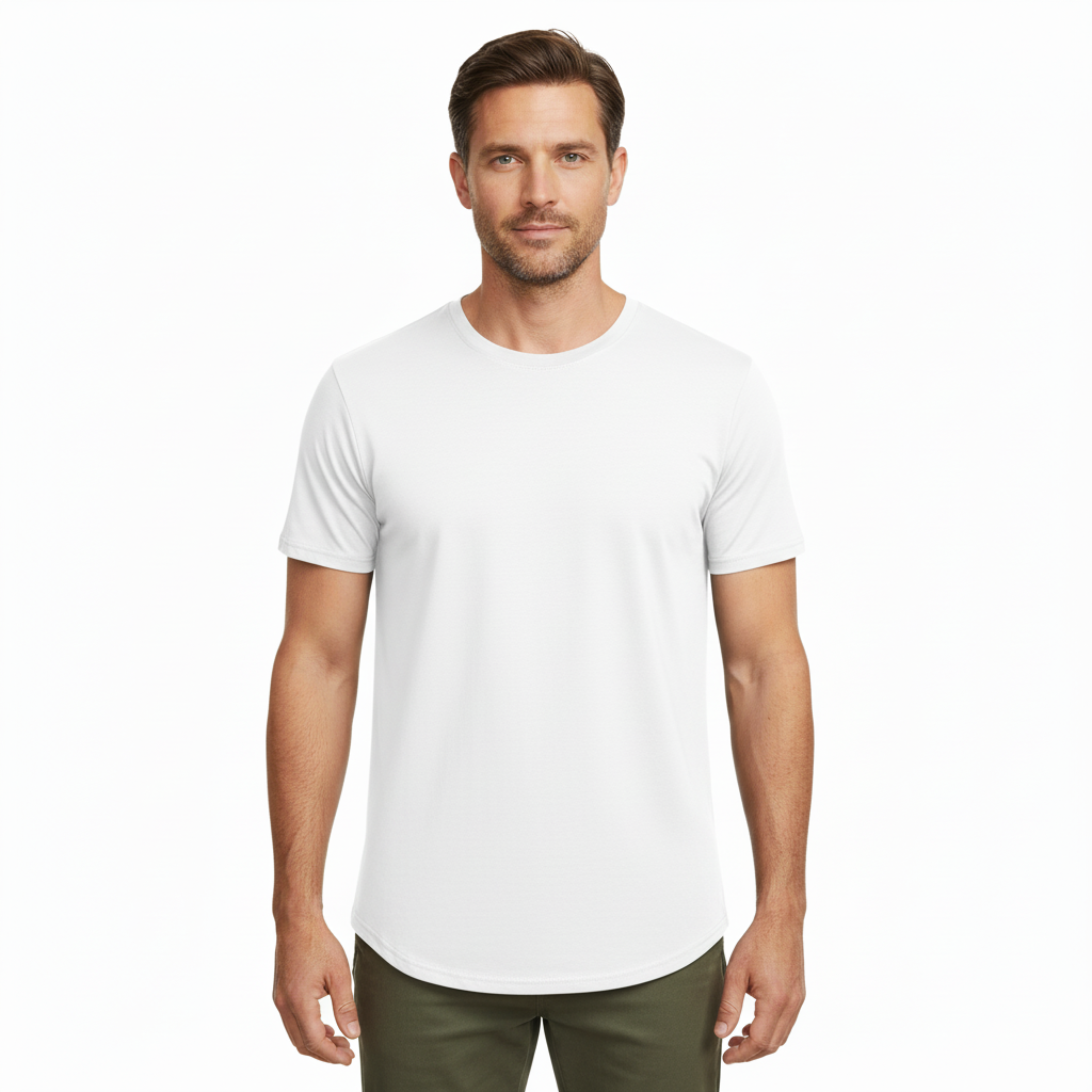 T-shirt en coton et élasthanne pour homme coupe slim fit