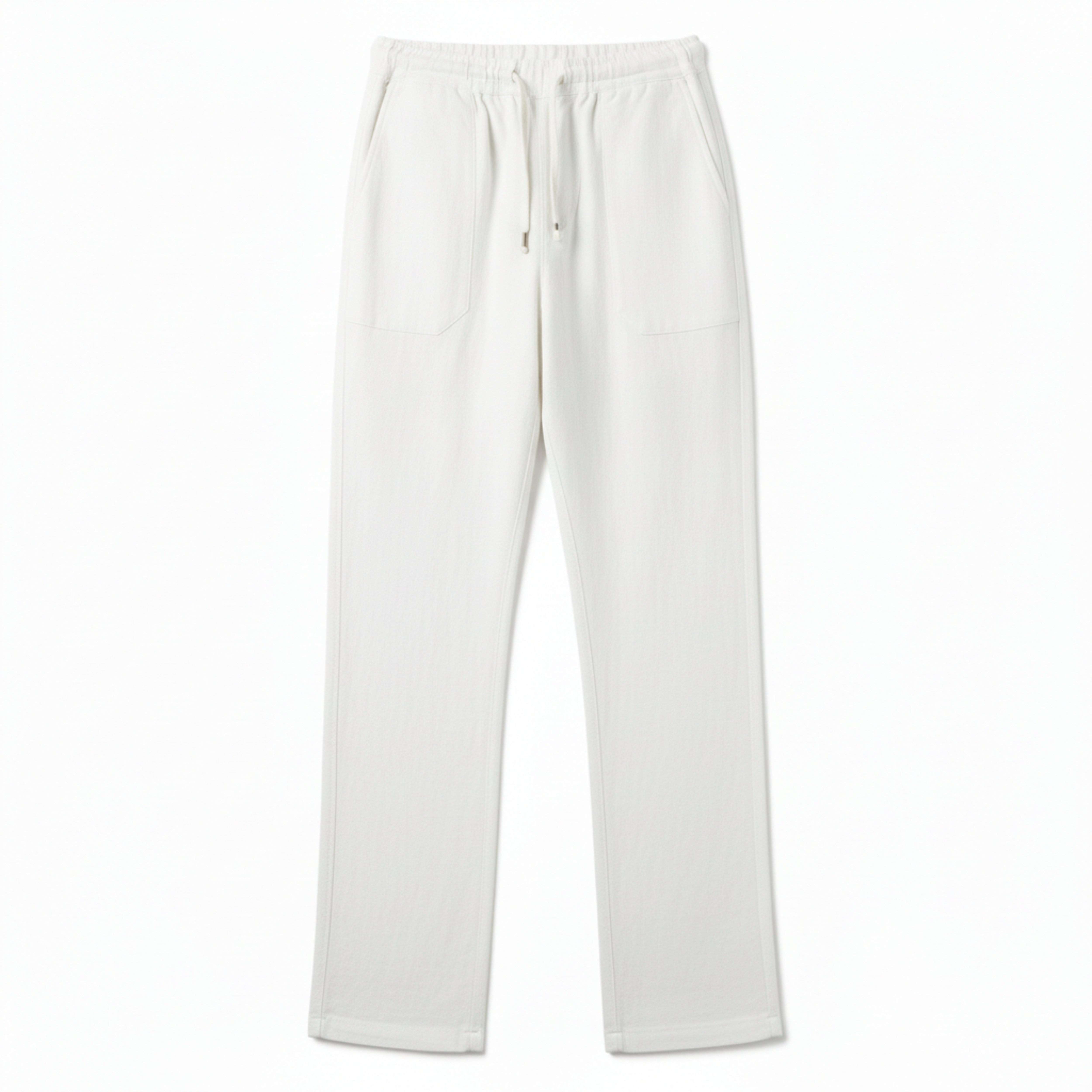 Pantalon en Coton et Lin pour Homme avec Taille Élastique et Coupe Droite