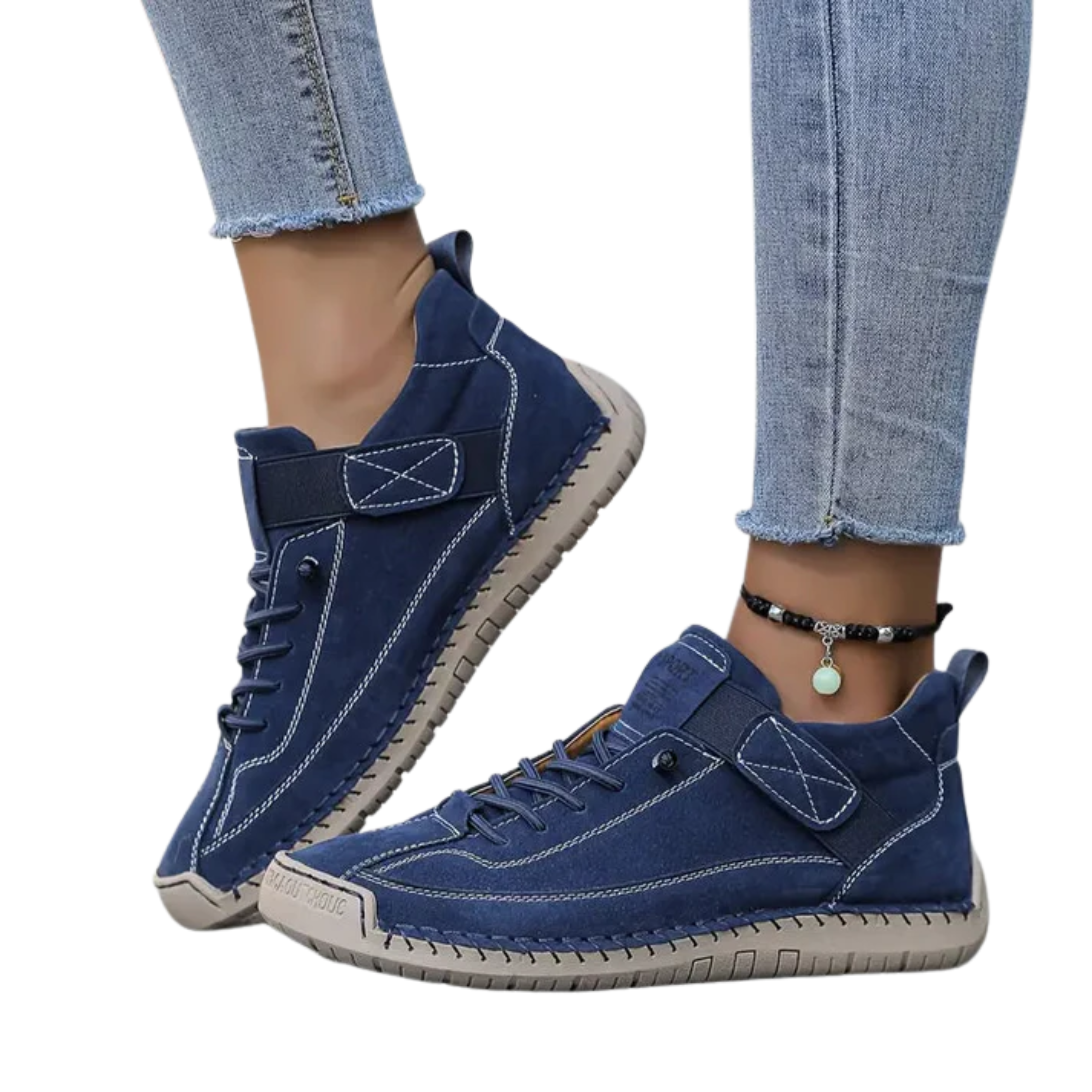 Tennis femme confort — lacets et surpiqûres — style décontracté