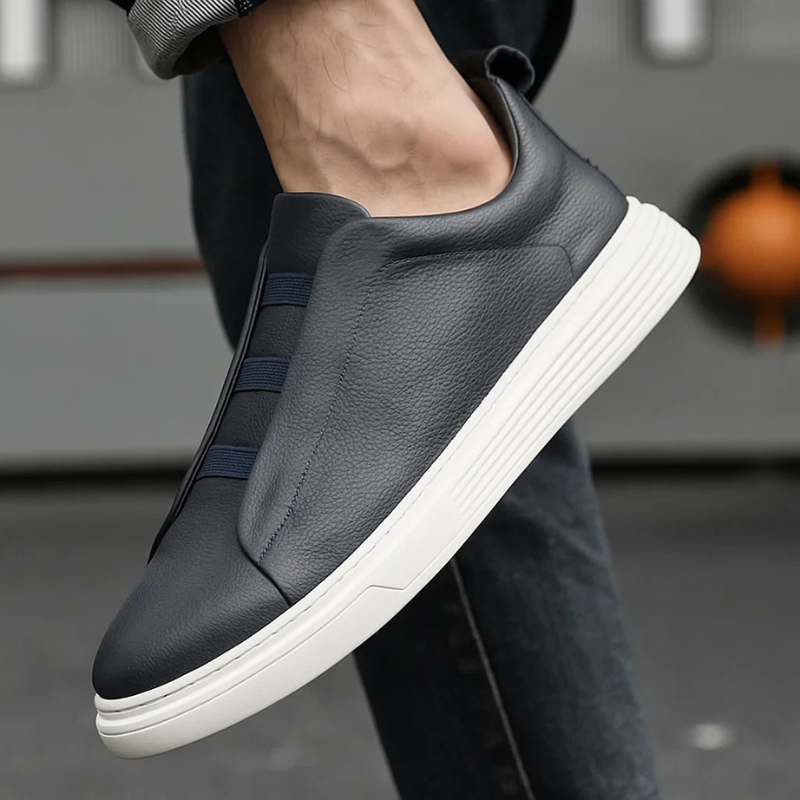 Męskie skórzane sneakersy – elastyczne sznurówki i ponadczasowy wyrafinowany styl