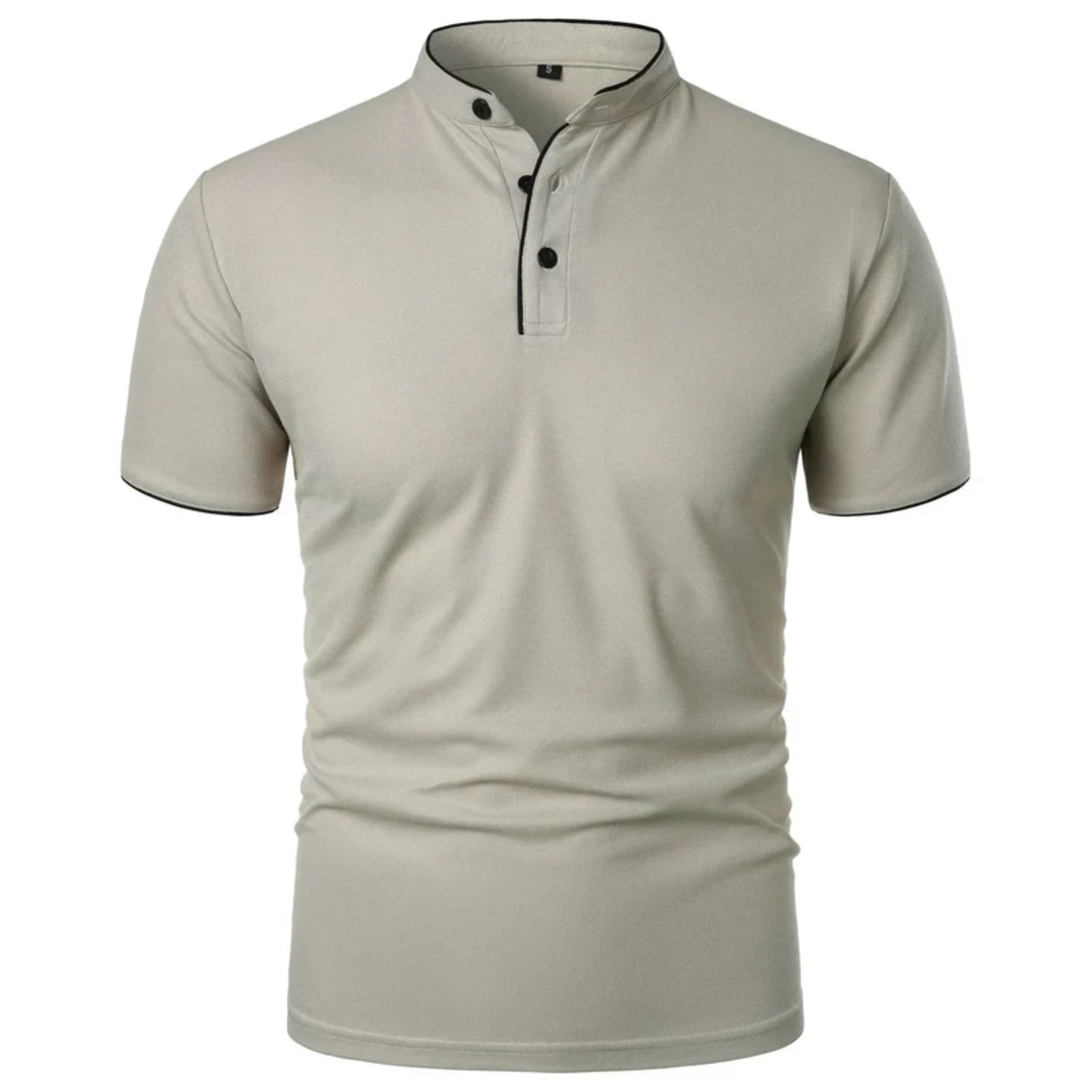 Polo pour homme — col montant et manches courtes — style professionnel