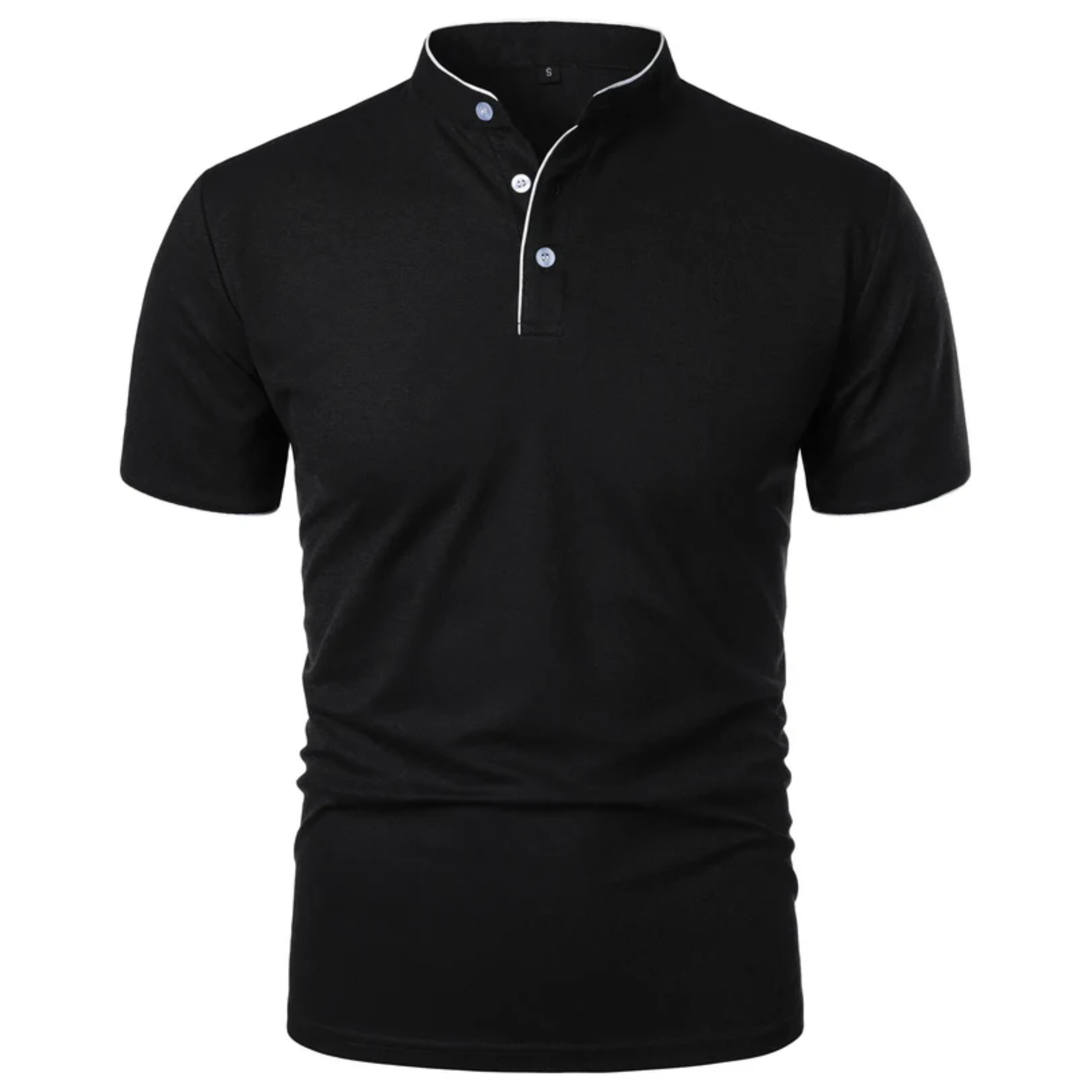 Polo pour homme — col montant et manches courtes — style professionnel