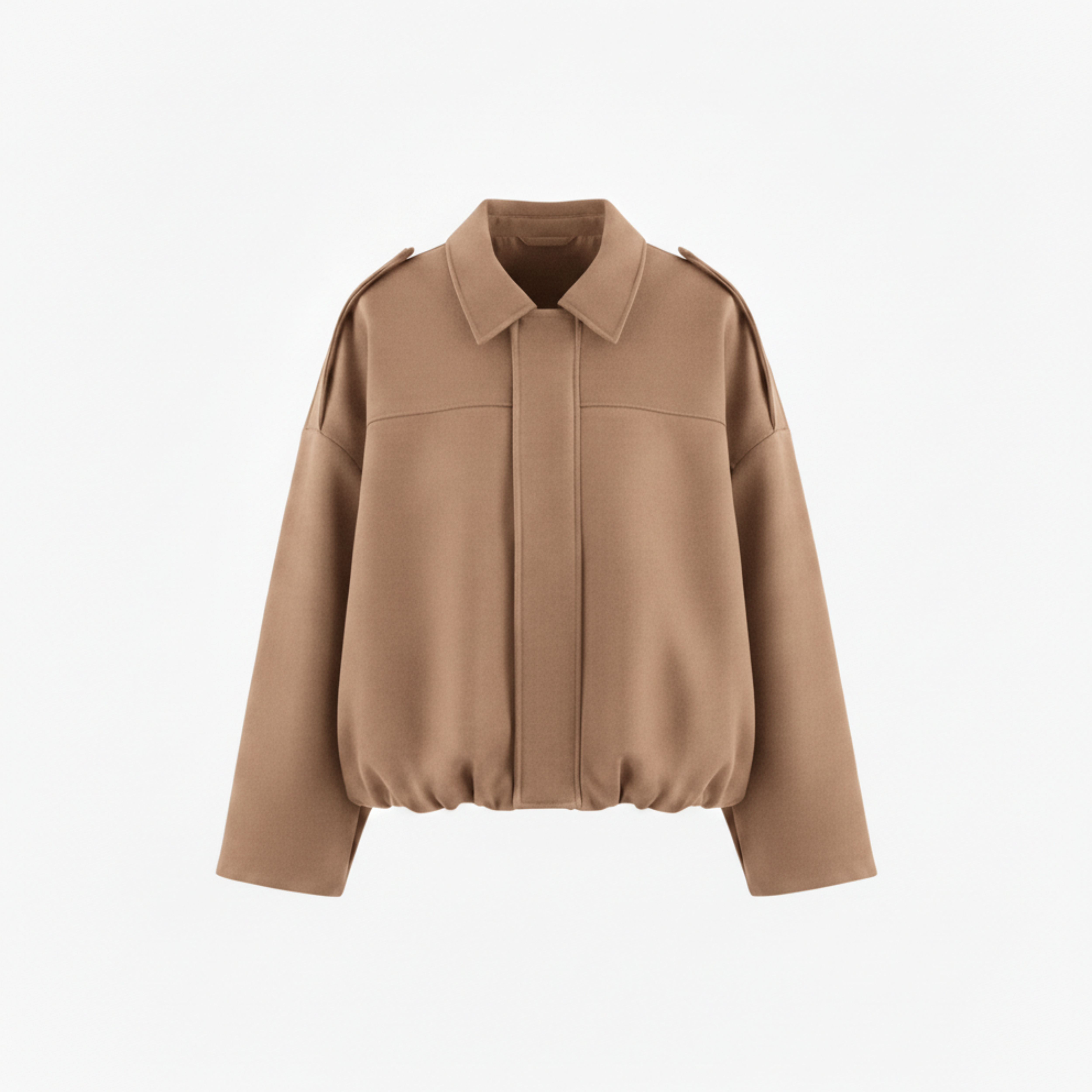Blouson Bomber en Polyester avec Col à Revers et Fermeture Éclair pour Femme