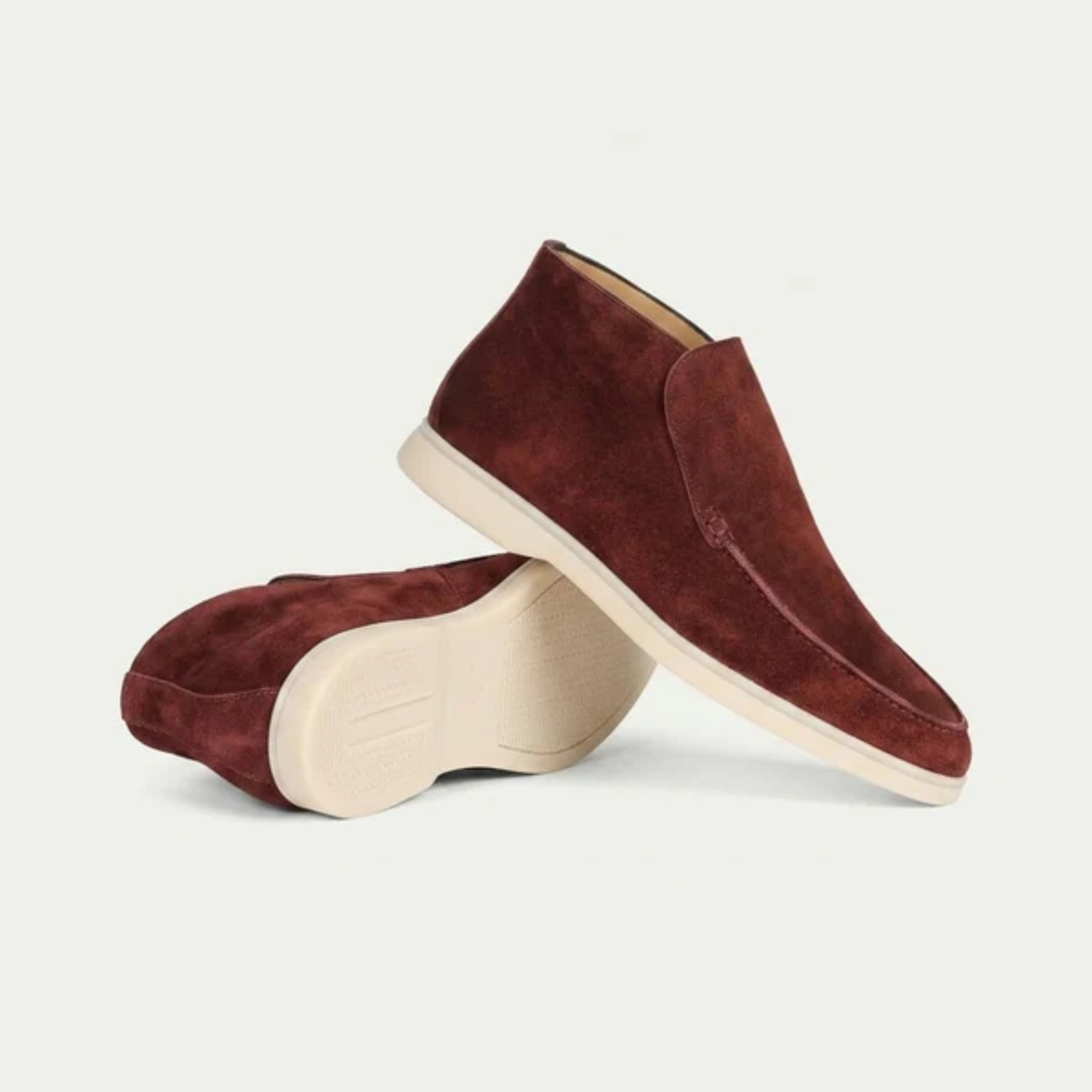 Mocassins montants pour homme — bottines à enfiler en daim — style bureau chic décontracté