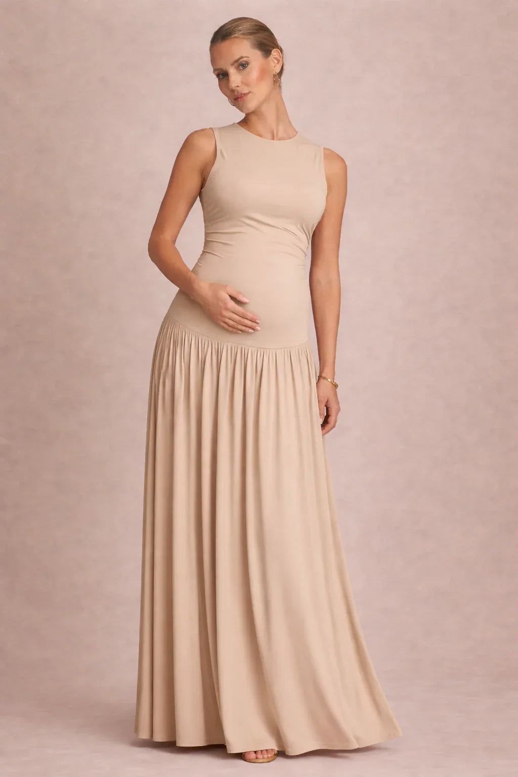 Robe maternité longue sans manches grossesse