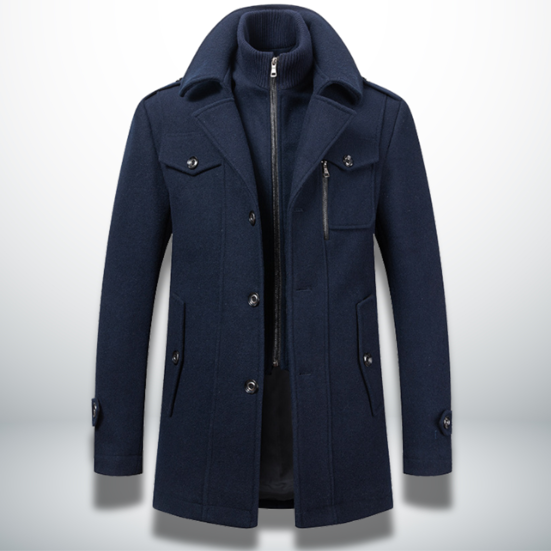Herrenmantel mit Knopfleiste – Klassische Silhouette und Smart-Casual-Stil