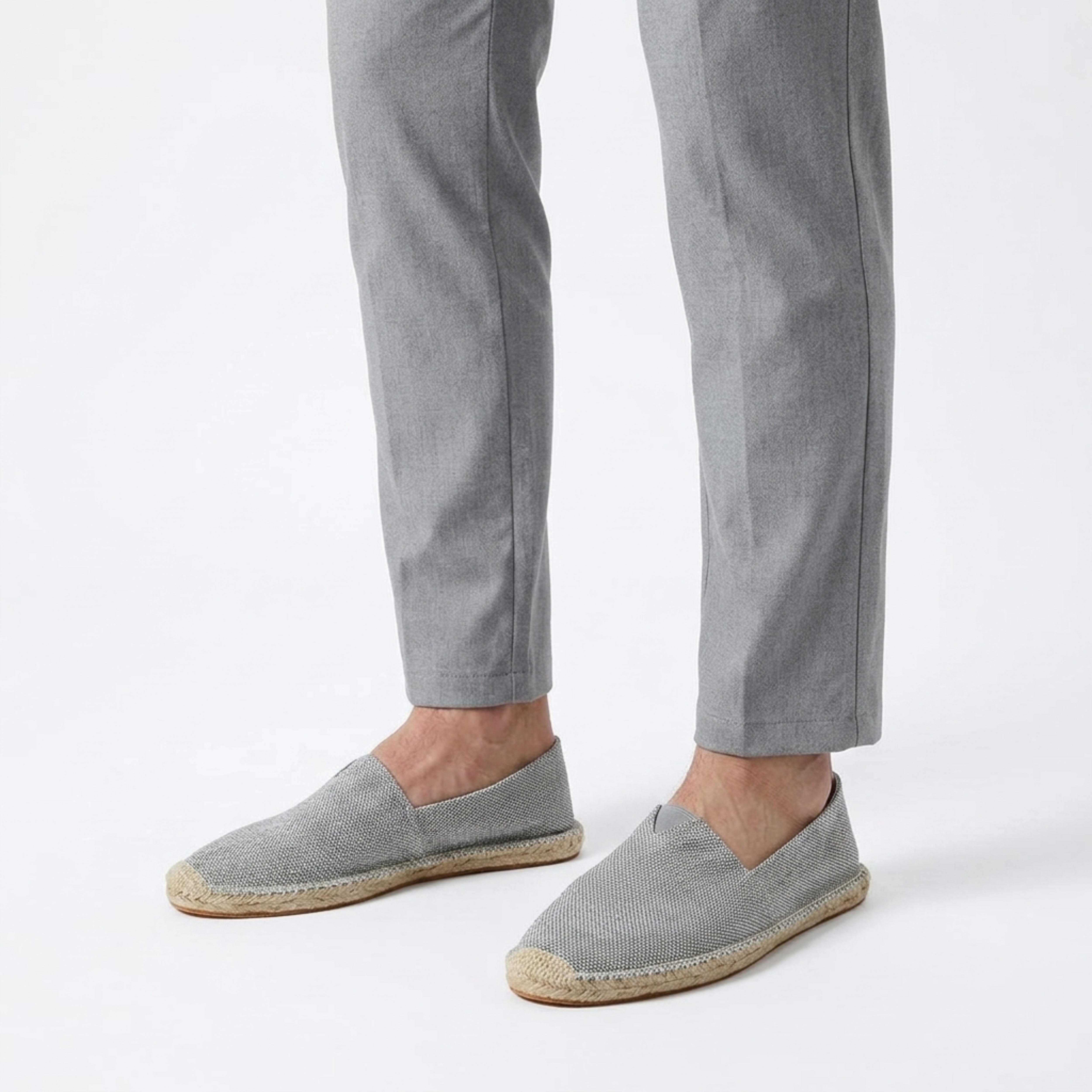 Espadrilles en lin pour homme — mocassins à enfiler en toile — plage et vacances
