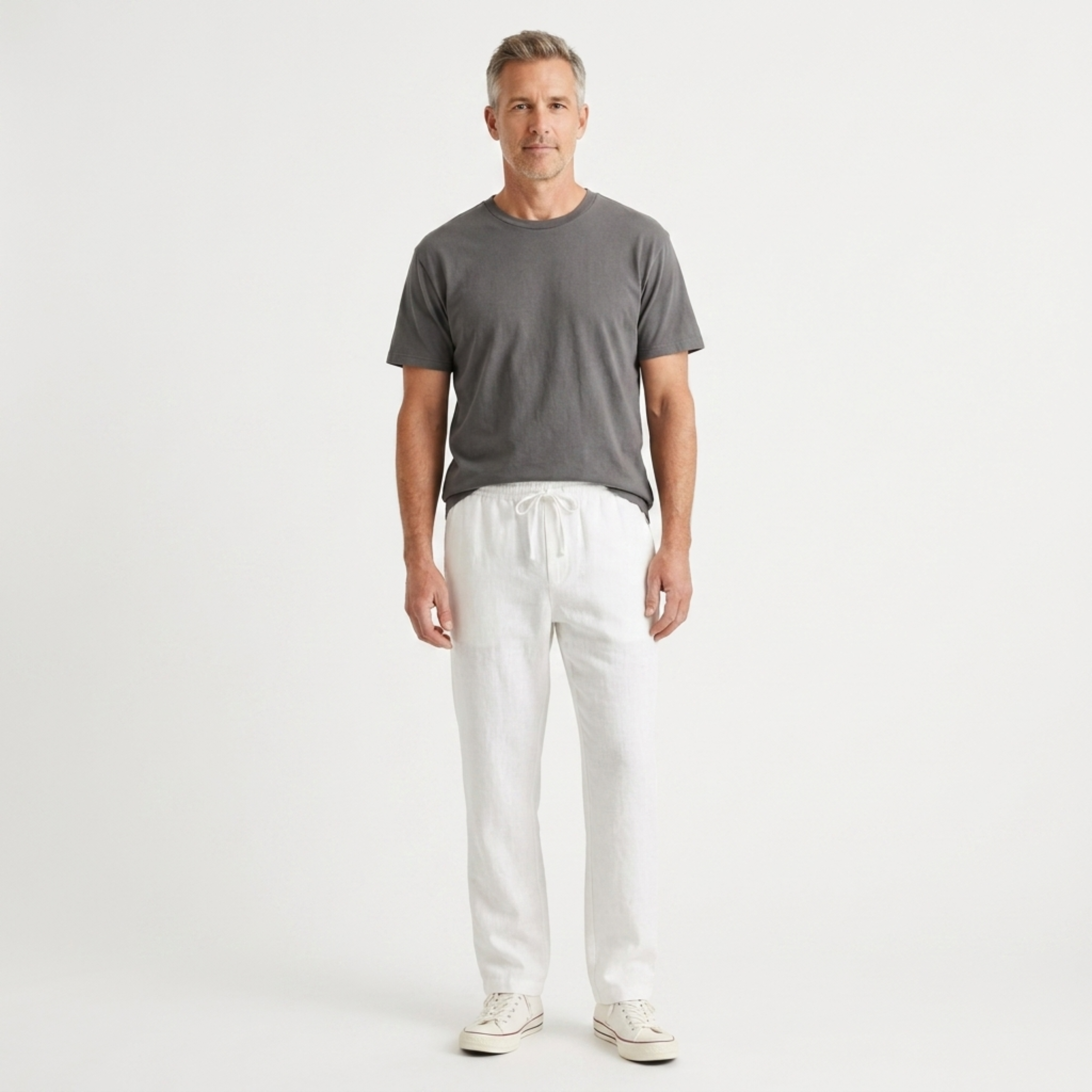 Pantalon large en lin homme — mélange coton — vacances et été