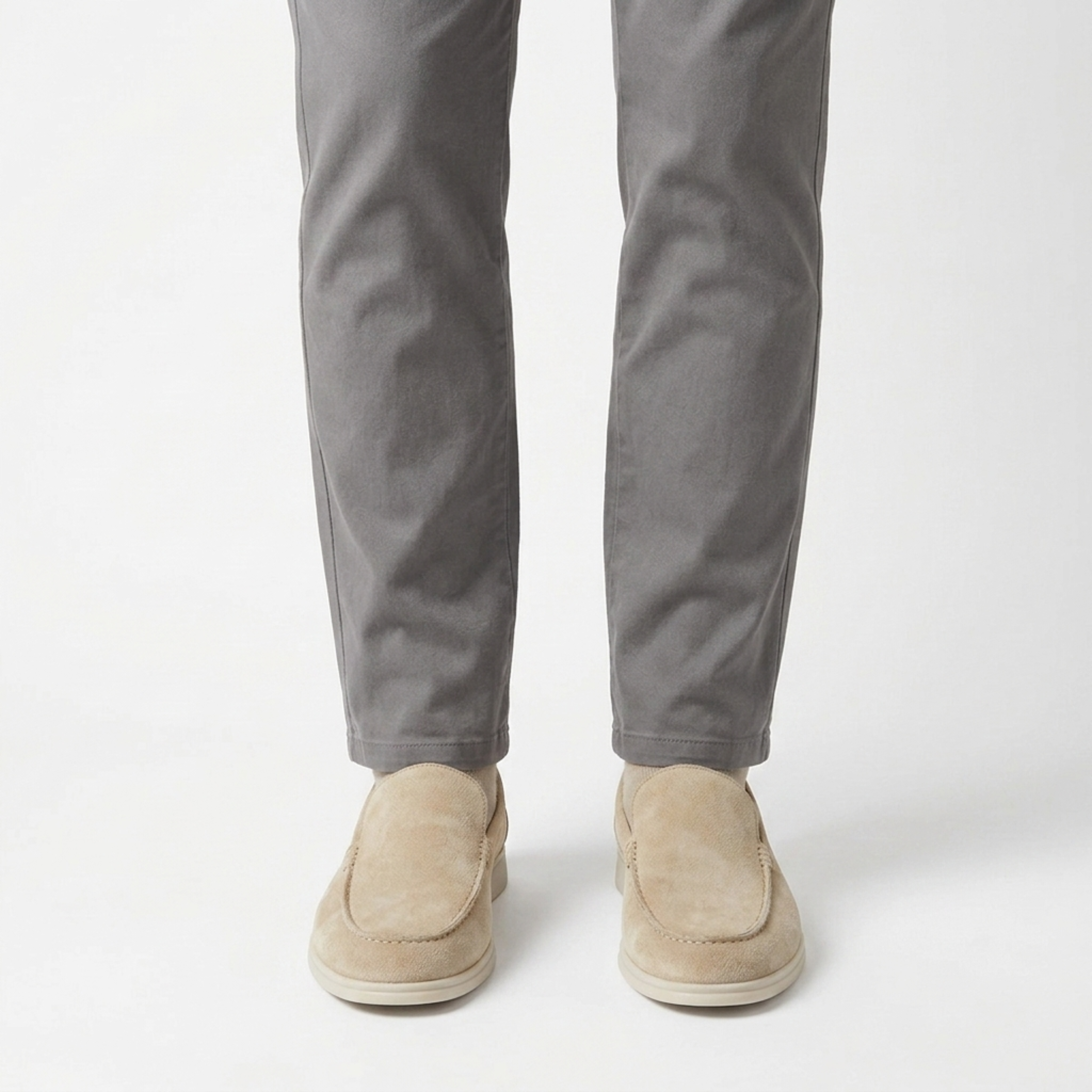 Mocassins en daim pour homme — semelle en caoutchouc — confort quotidien