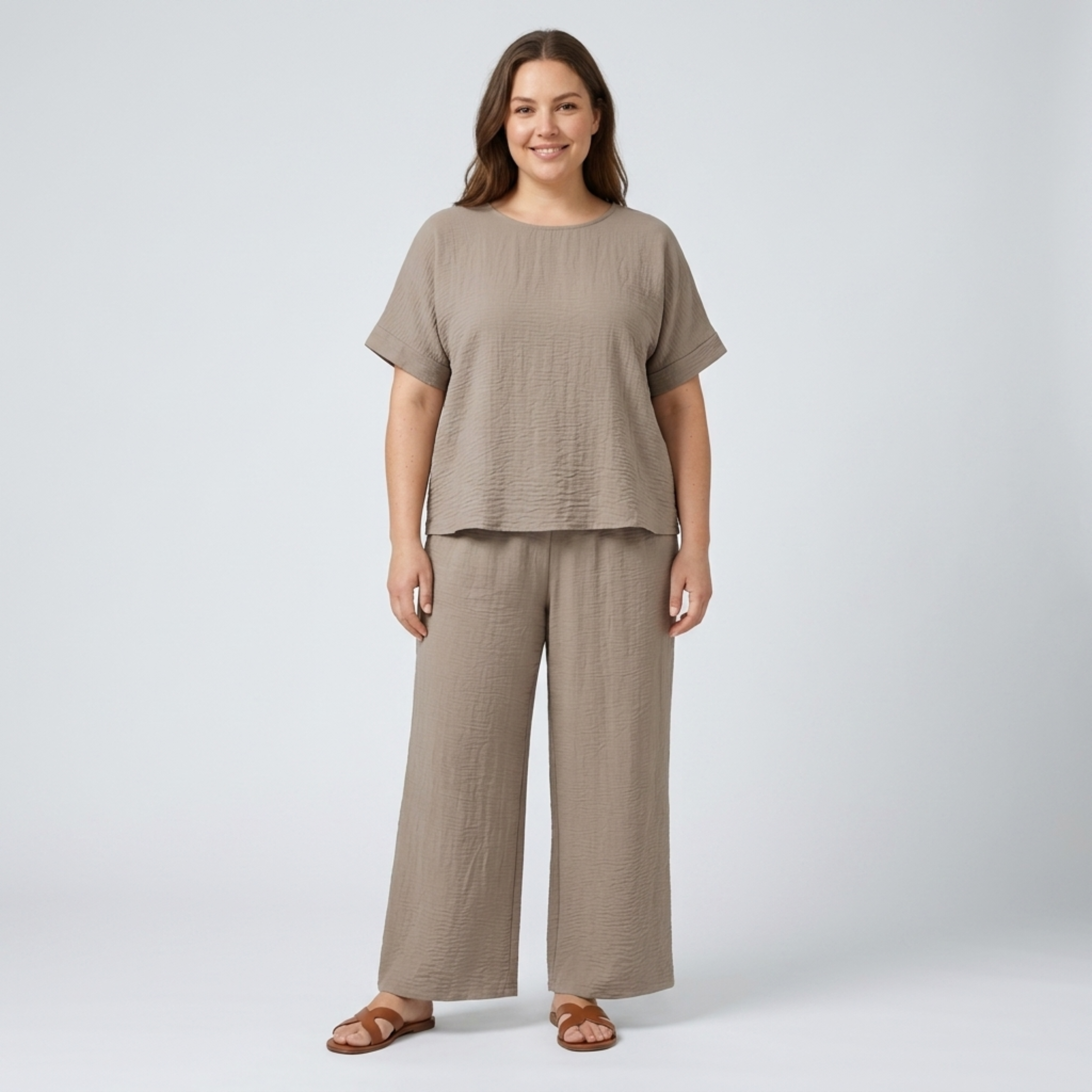 Ensemble pantalon grande taille décontracté pour femme