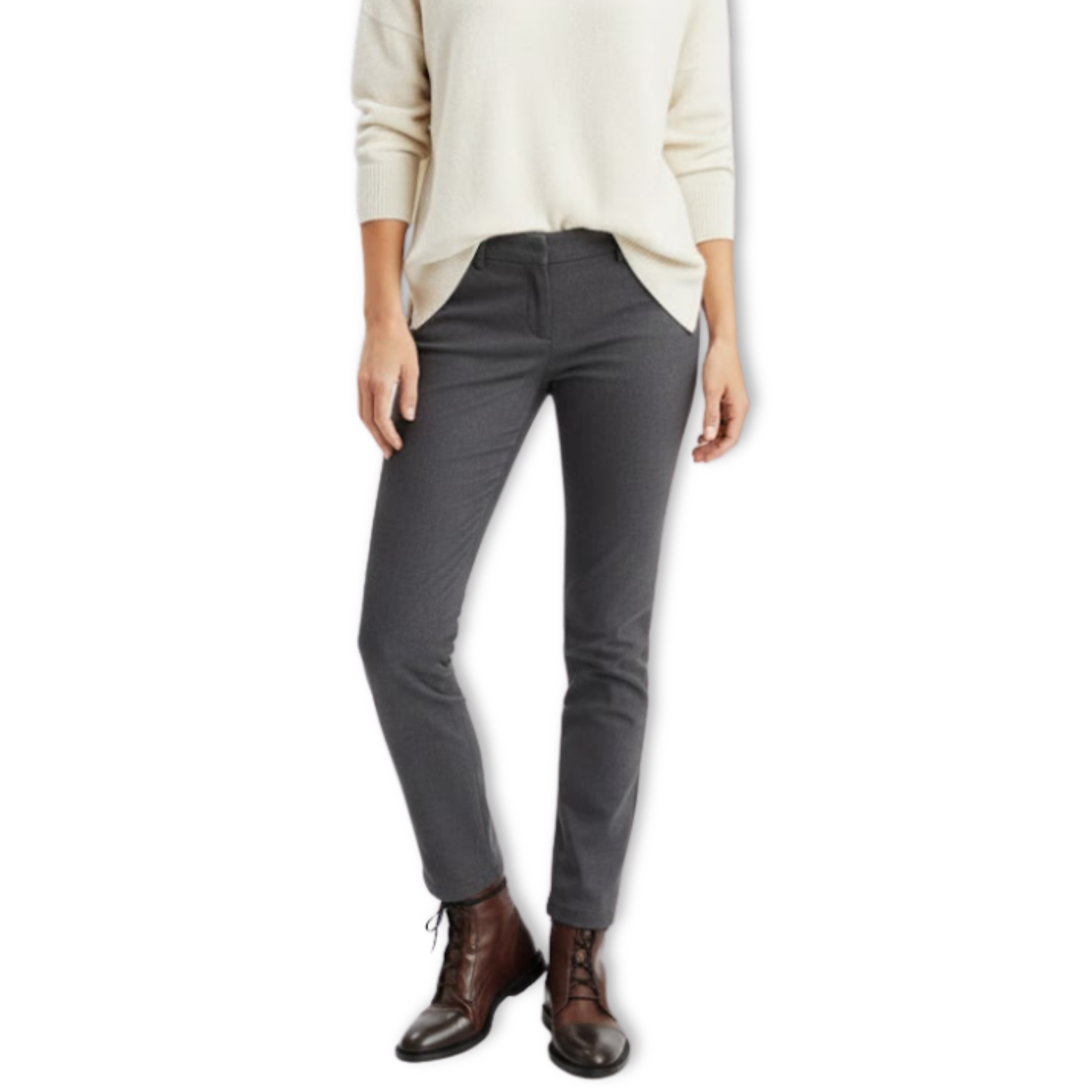 Bottines mi-mollet femme à lacets bicolores avec bout renforcé et semelle gomme