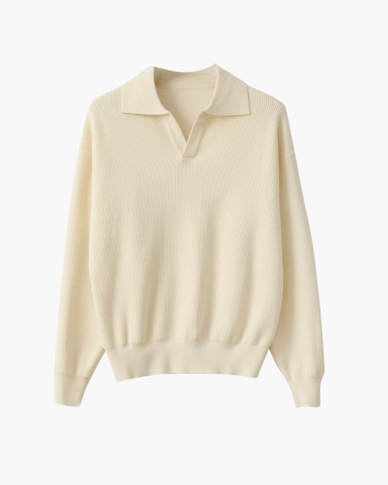 Maglione da uomo – Colletto polo e maglia testurizzata dalla raffinata vestibilità regular