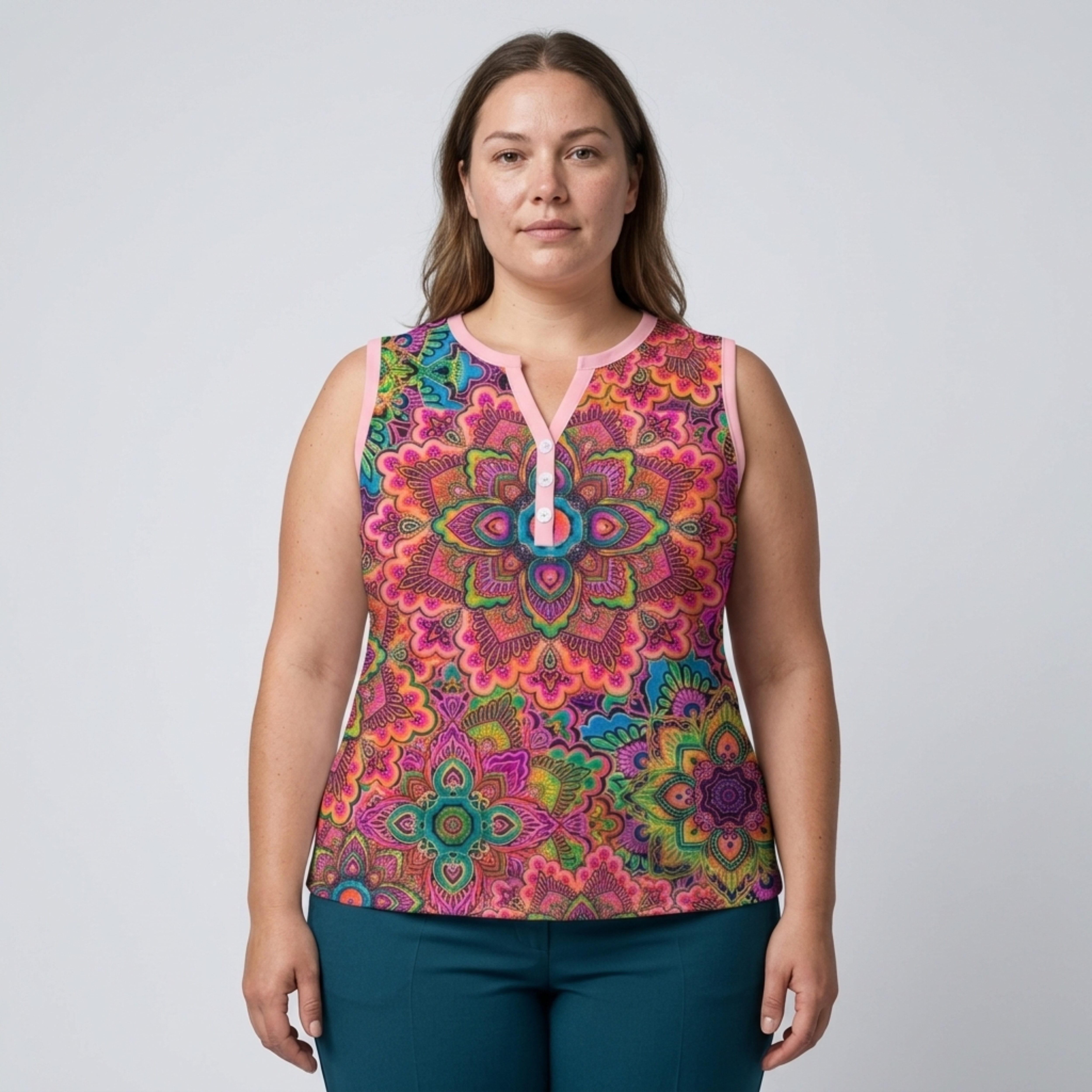 Débardeur grande taille à col en V pour femme