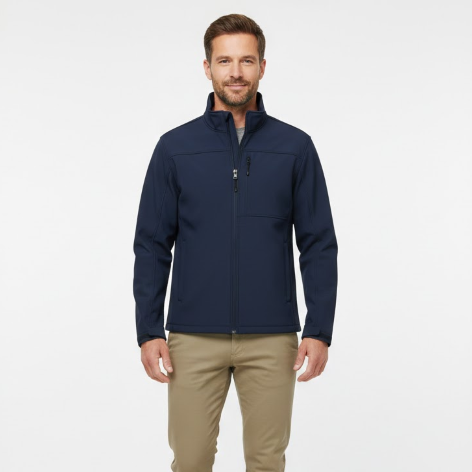 Veste de travail imperméable pour homme avec col montant et fermeture éclair
