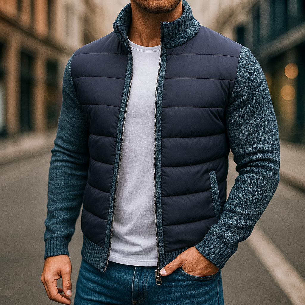 Herrejakke – Strikærmer, afbalanceret isolering, urban stil