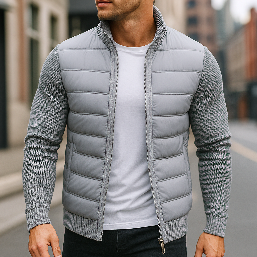 Herrejakke – Strikærmer, afbalanceret isolering, urban stil