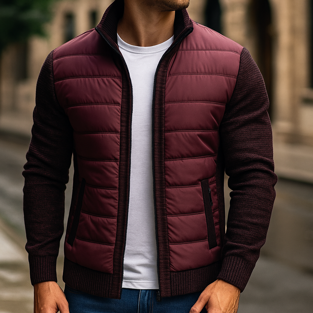 Herrejakke – Strikærmer, afbalanceret isolering, urban stil
