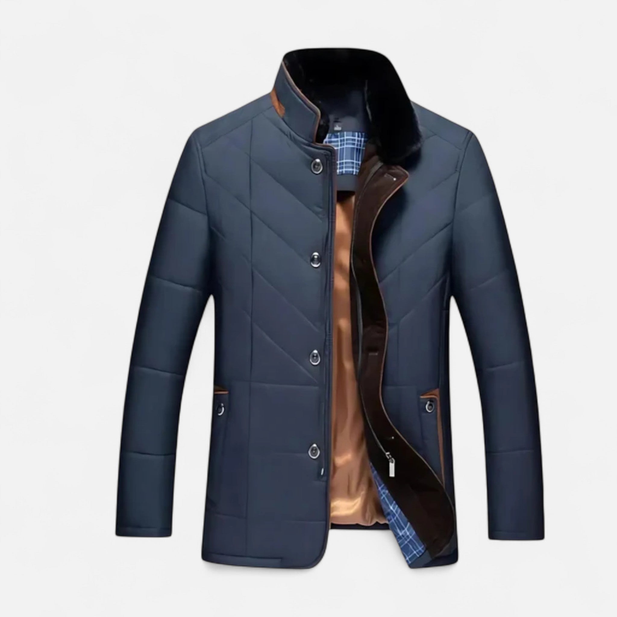 Men’s quilted polyester jacket – Timeless structured fit