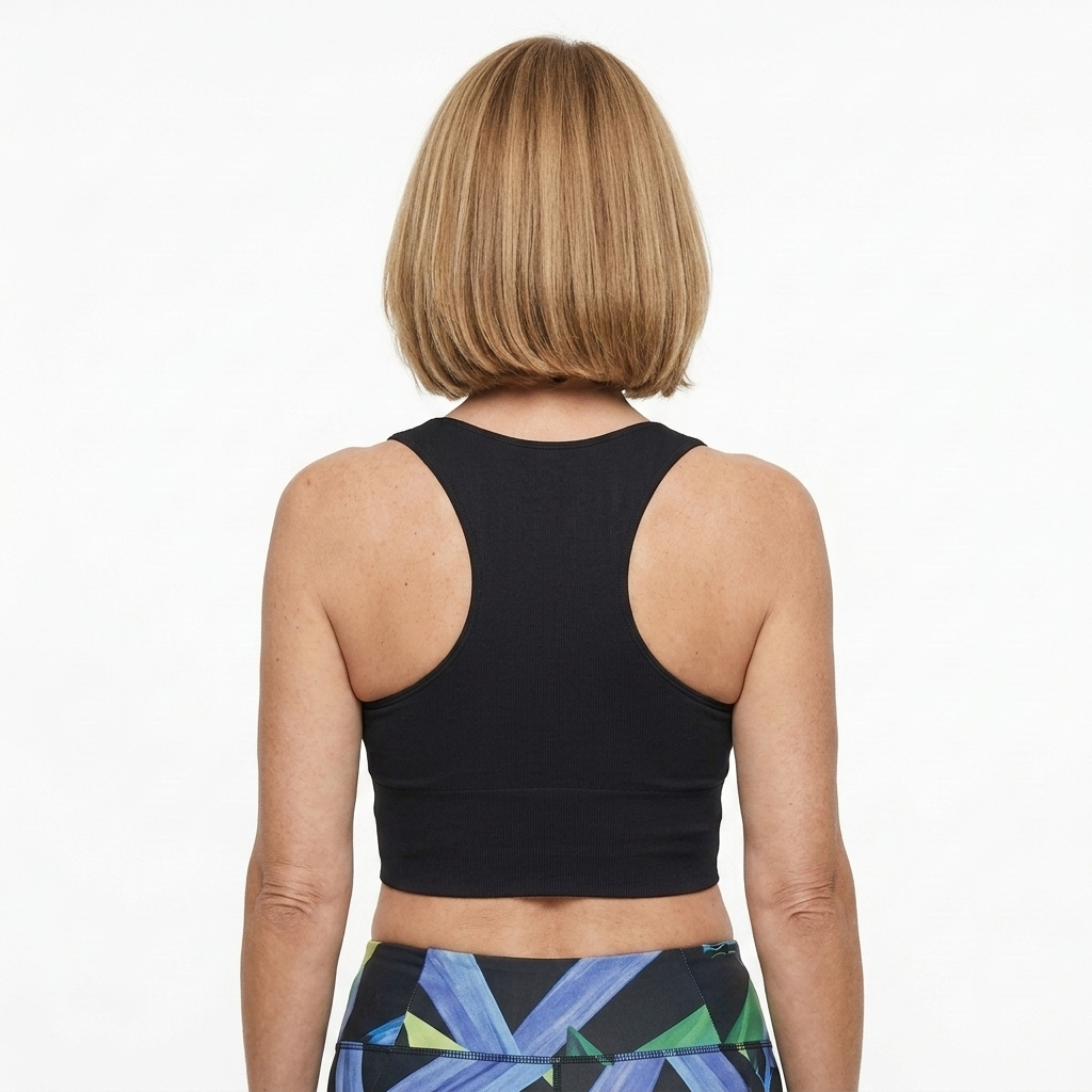Haut court crop top pour femmes à dos nageur — col en v — été
