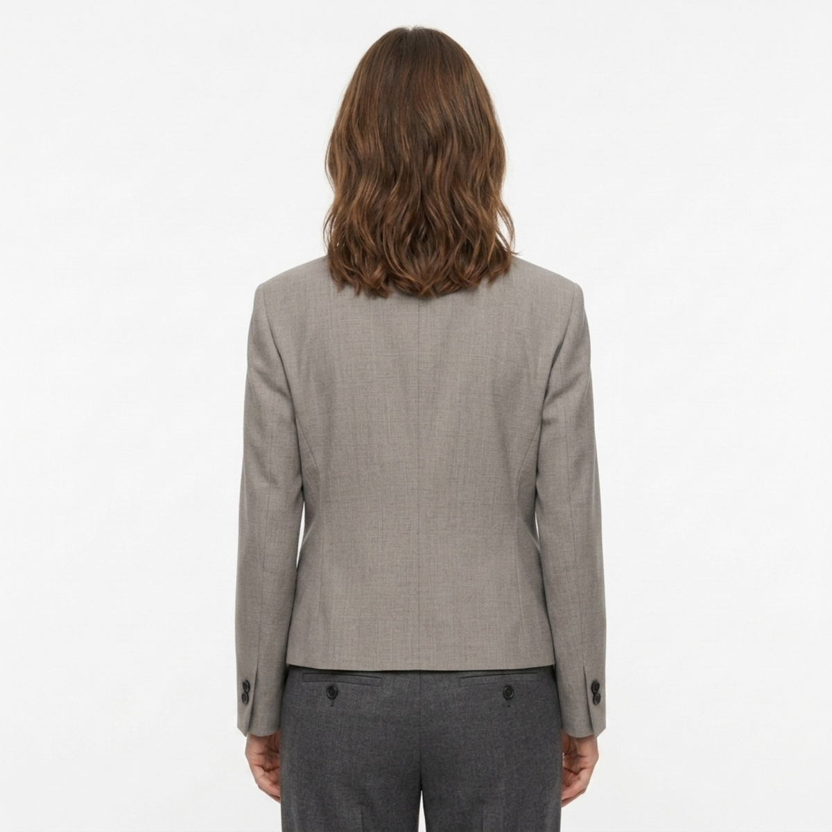 Women’s Polyester Jacket – Stand Collar and Relaxed Asymmetrical Cut