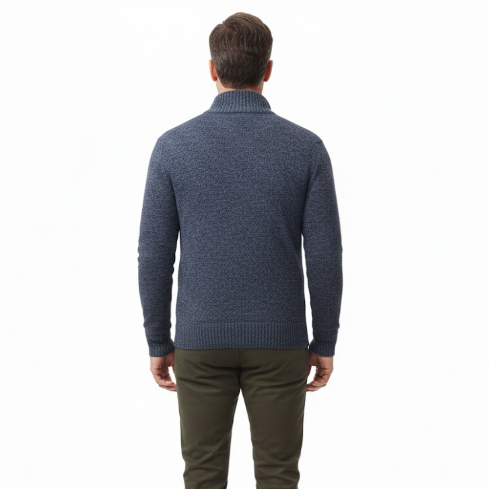 Gilet en maille zippé pour homme avec col montant et doublure en polaire