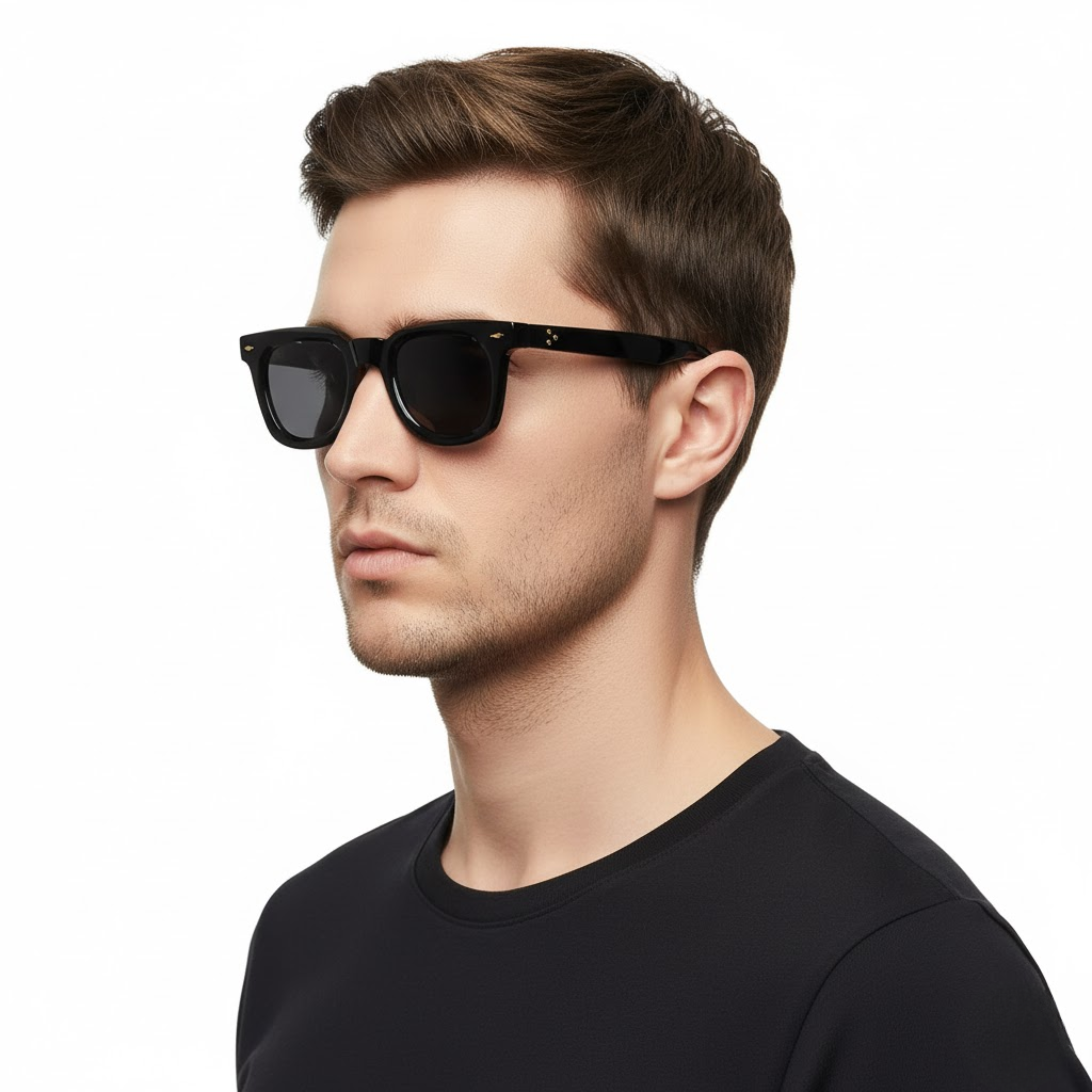 Occhiali da sole vintage quadrati con montatura spessa protezione UV400 unisex