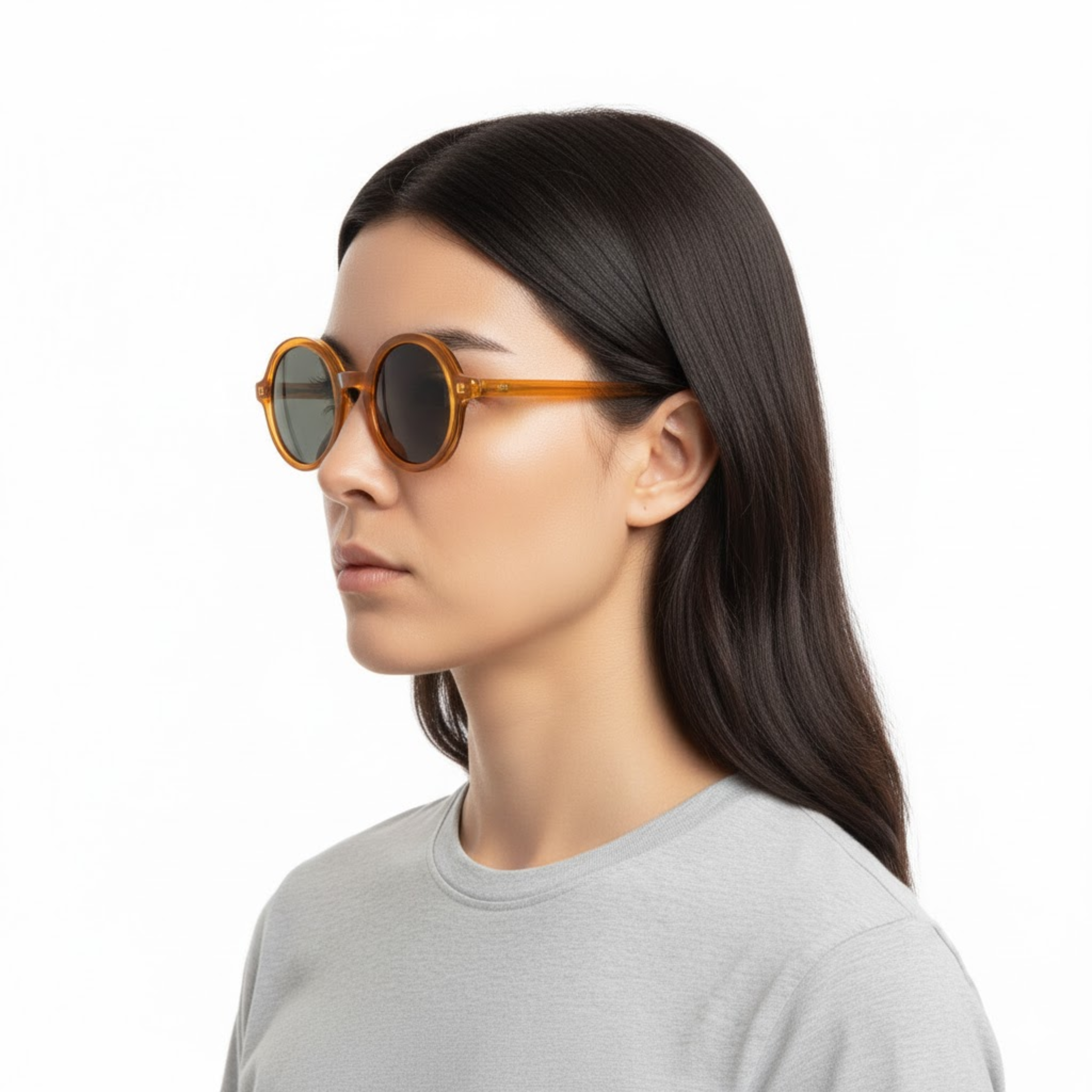 Retro round sunglasses with TAC polarized lenses and UV400 protection