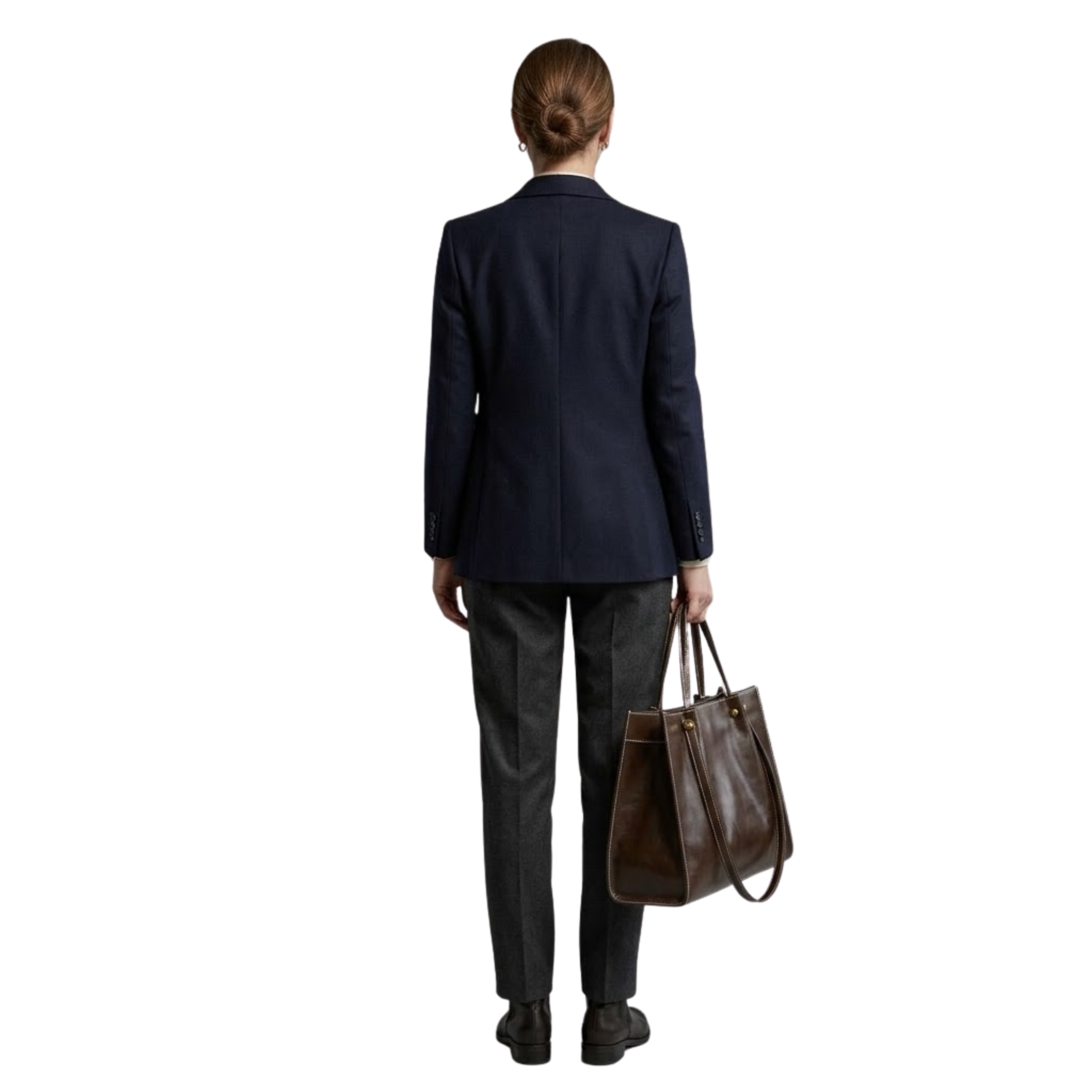 Sac Cabas en Cuir Végétalien avec Fermeture Éclair et Bandoulière pour Femmes