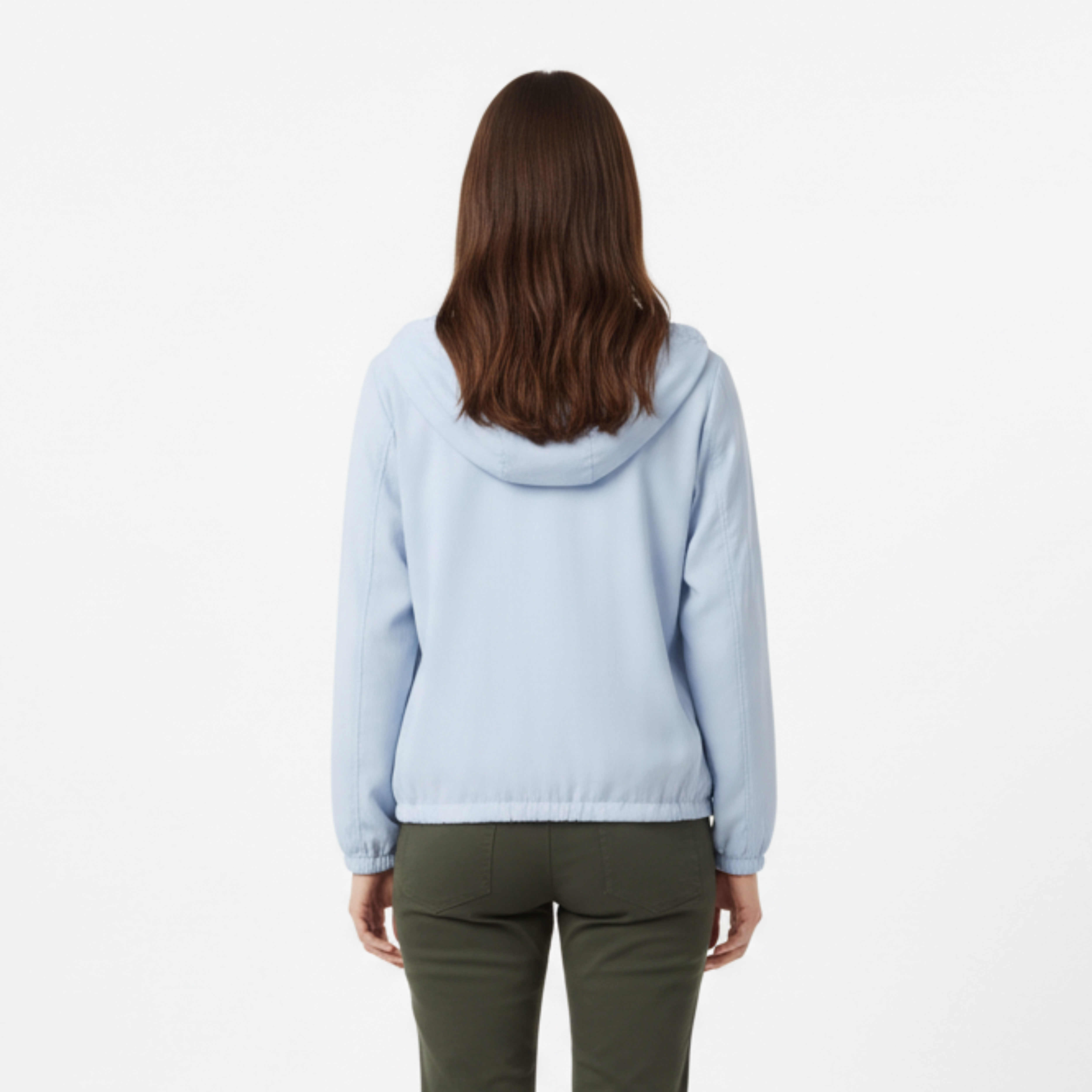 Veste de Protection Solaire Légère à Capuche et Fermeture Éclair pour Femme