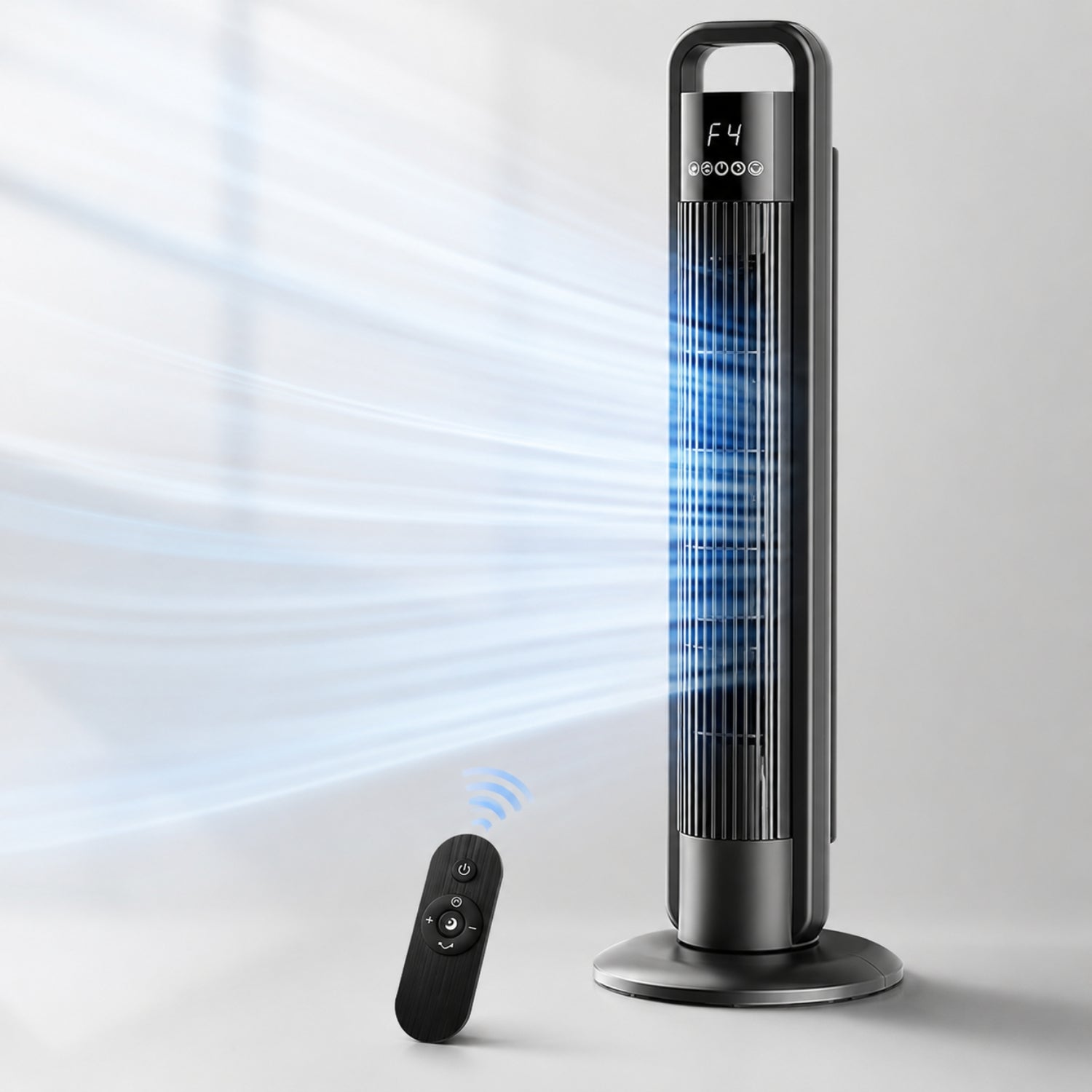 Stĺpový ventilátor s diaľkovým ovládaním, osciláciou a 4 rýchlosťami