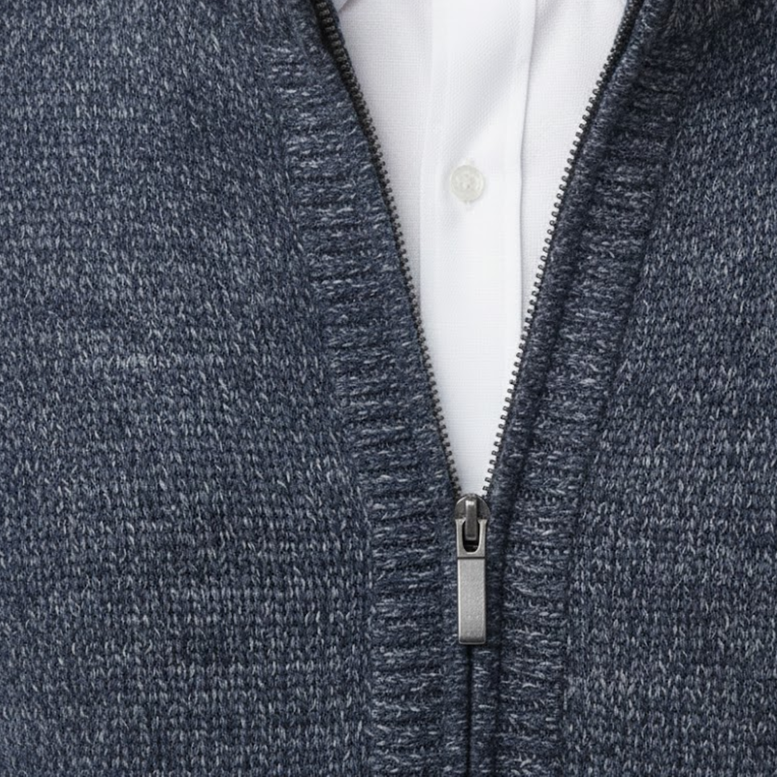 Gilet en maille zippé pour homme avec col montant et doublure en polaire