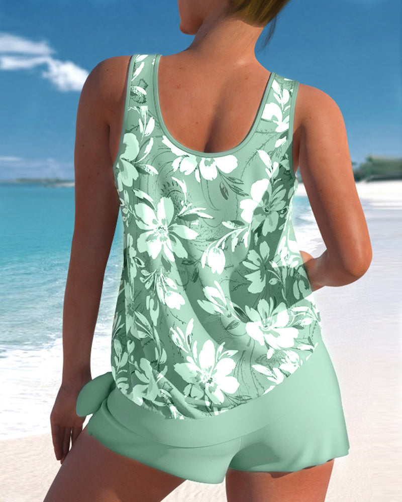 Maillot de bain tankini pour femme — ensemble de piscine débardeur et slip