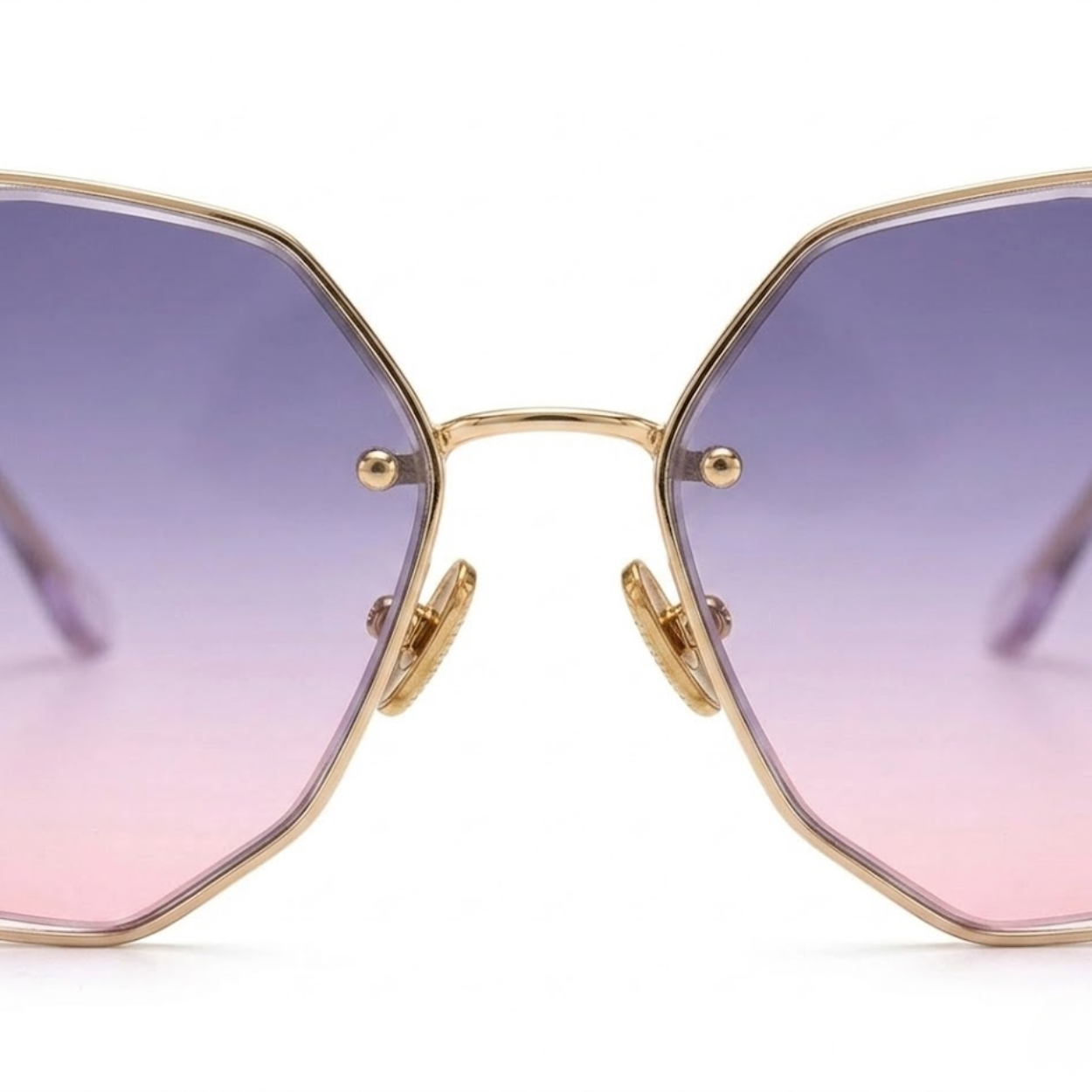 Lunettes de soleil oversize sans monture avec verres dégradés géométriques