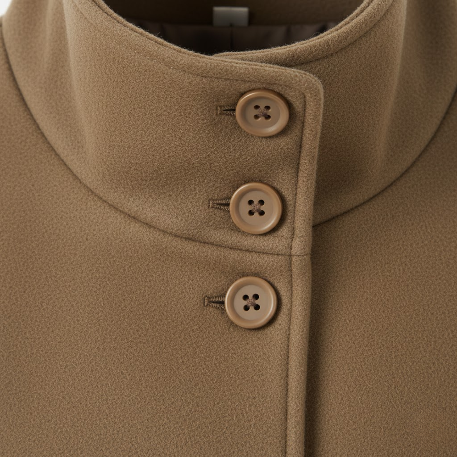 Manteau d’hiver pour femmes en laine à col montant, à simple boutonnage, coupe ample et manches longues