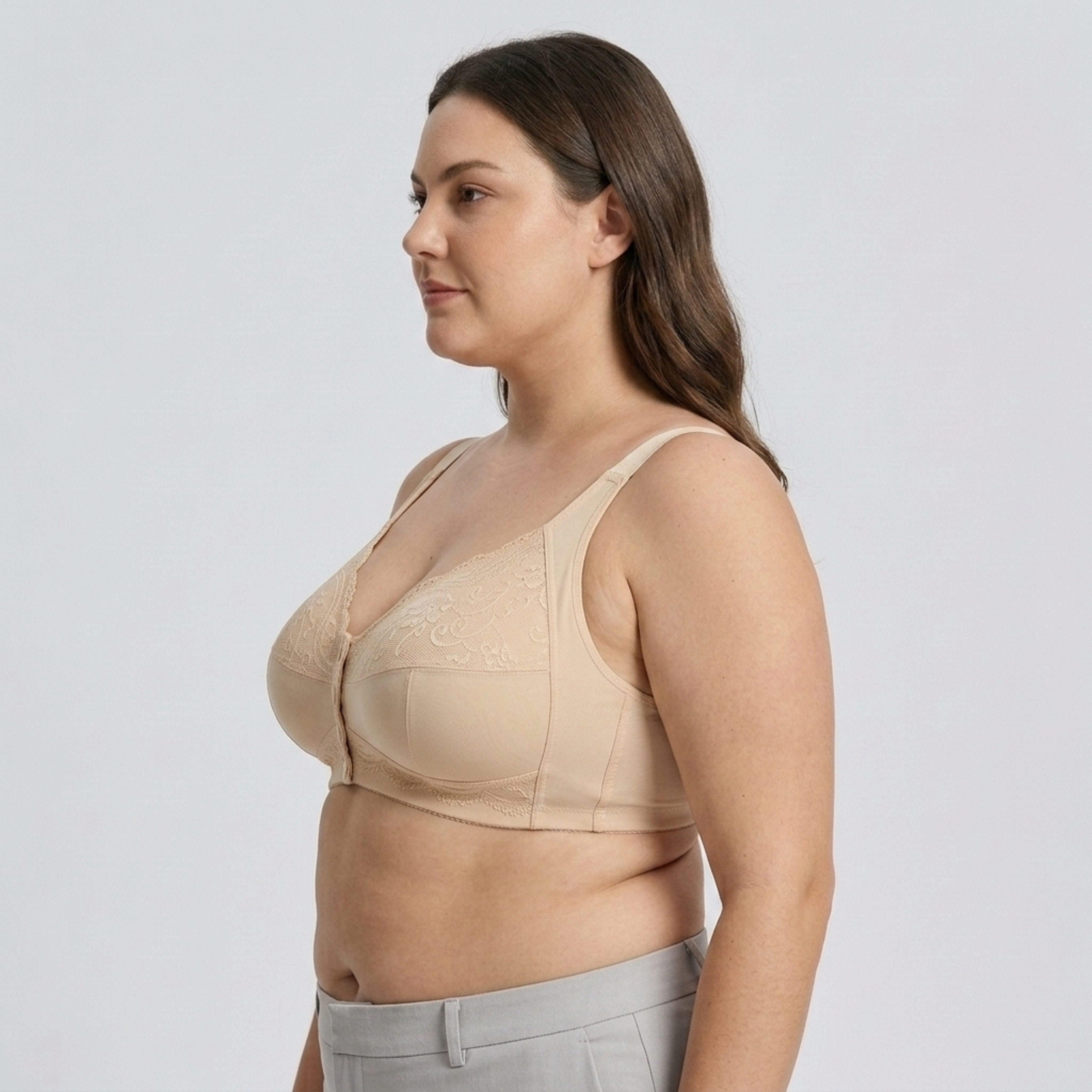 Soutien-gorge grande taille pour femme avec fermeture à l'avant sans armatures