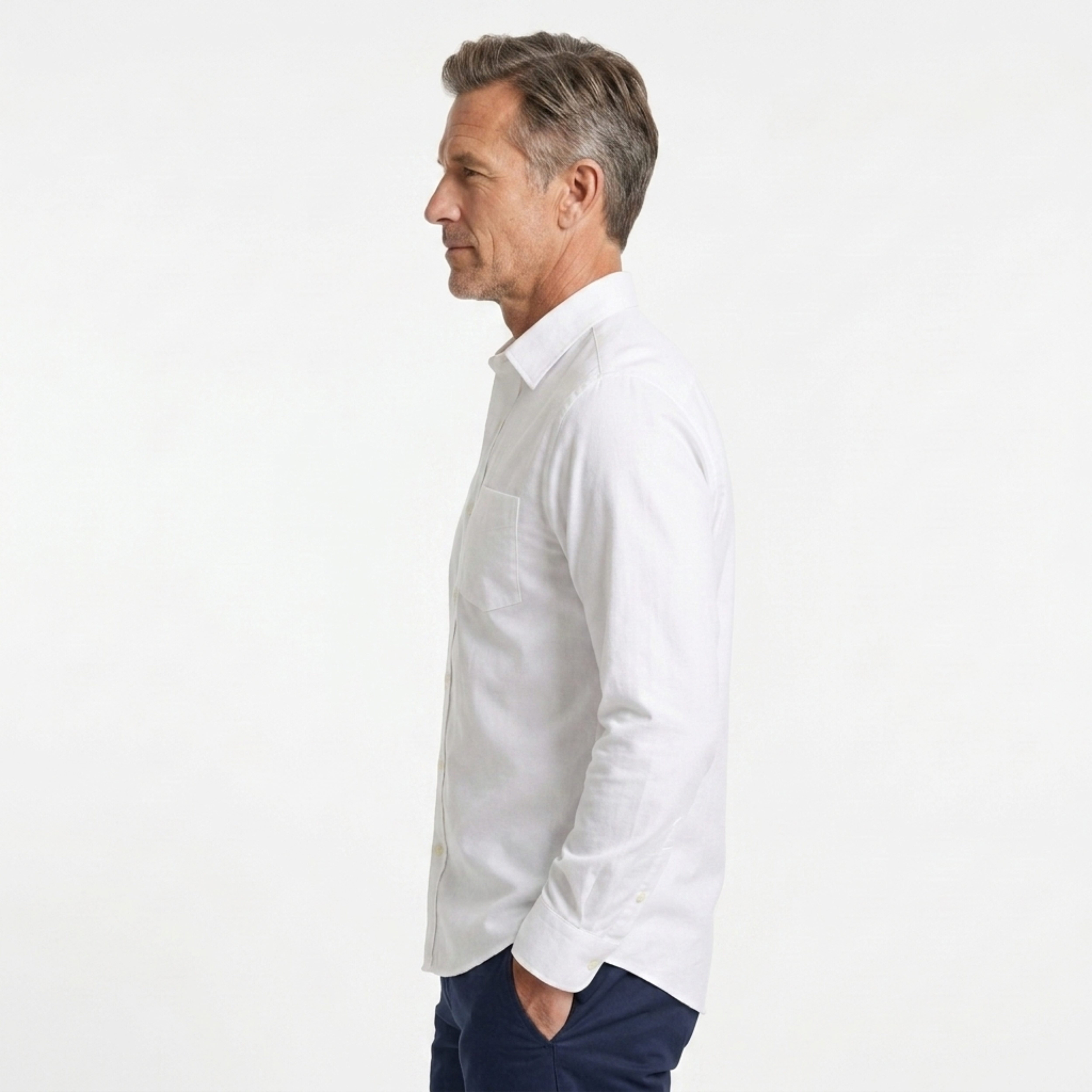 Chemise boutonnée homme — manches longues et col pointu — cérémonie