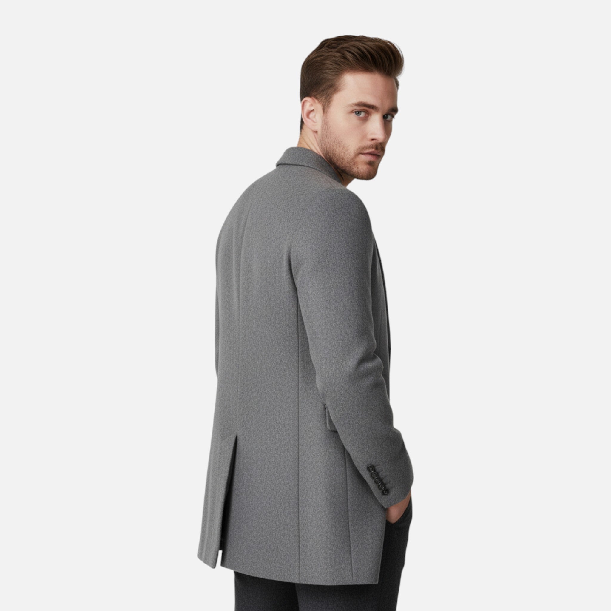 Ancienne Monde | Trench Long Homme en Laine Mélangée