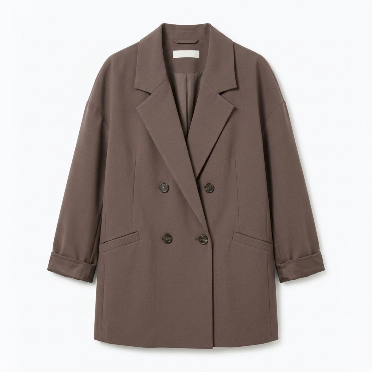 Polyester Blazer for Women – Double-Breasted and Modern Casual Oversized Fit