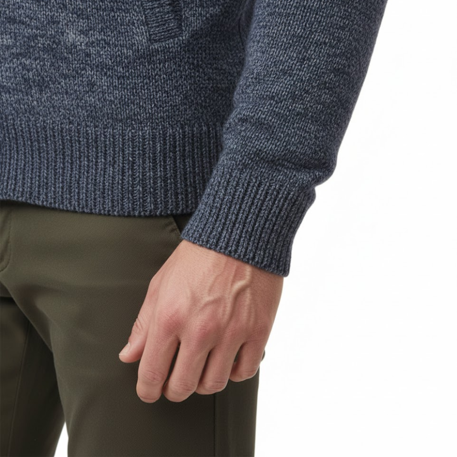 Gilet en maille zippé pour homme avec col montant et doublure en polaire