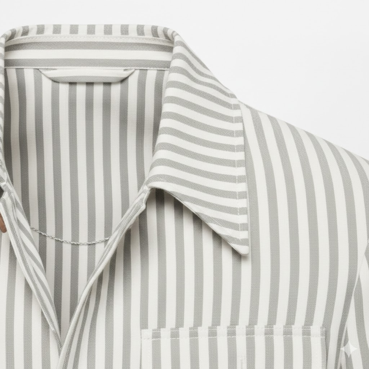 Veste saharienne à rayures pour homme avec ceinture et quatre poches plaquées
