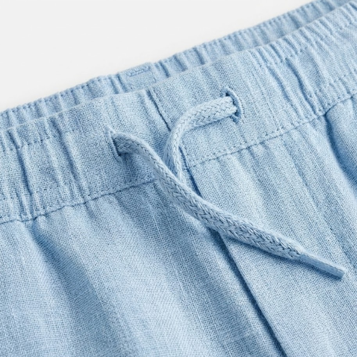 Pantalon en Coton et Lin pour Hommes avec Taille Élastique et Poches Arrière