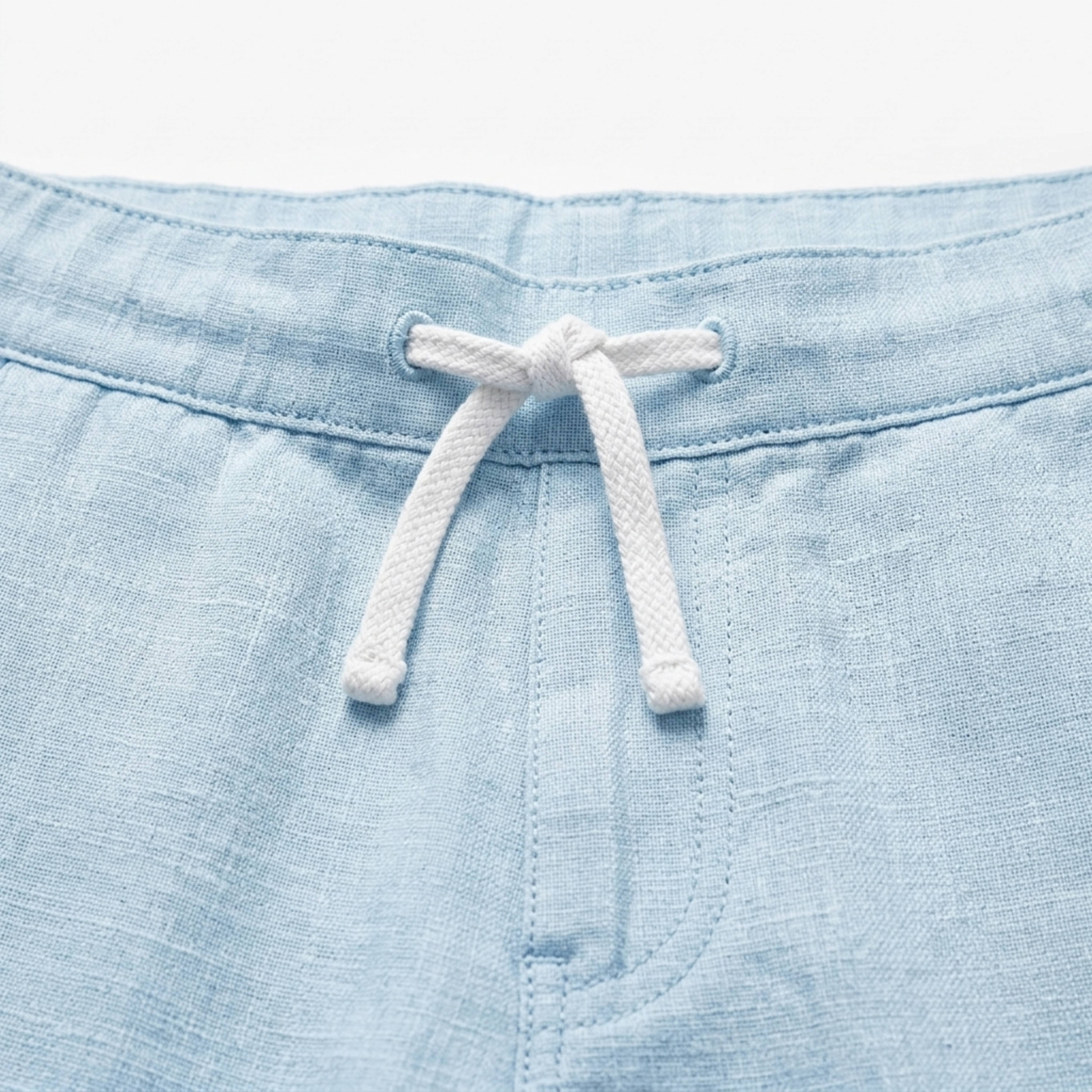Pantalon coupe droite homme — taille élastique avec cordon — plage et été