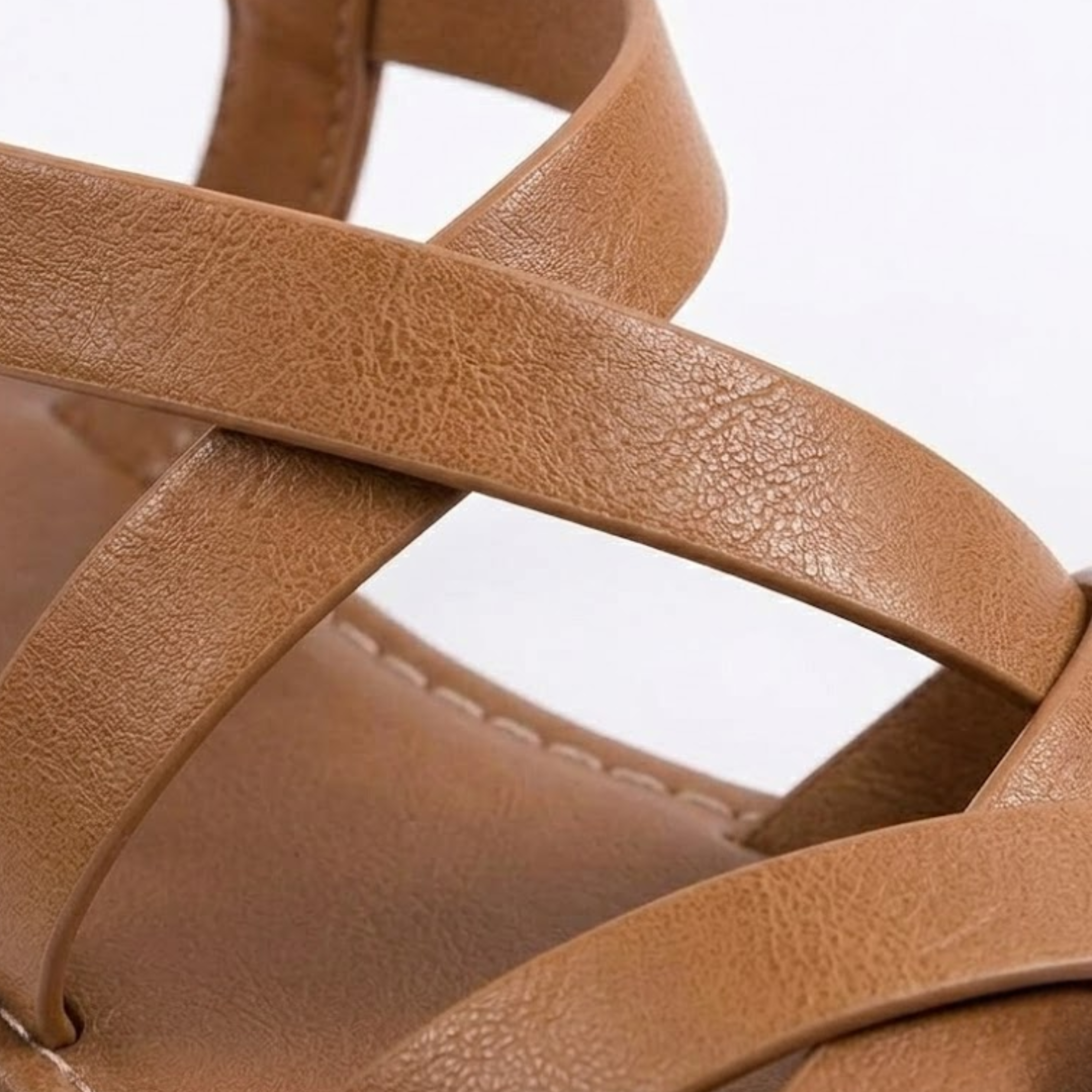 Sandales Plates à Brides Entrecroisées et Boucle de Cheville pour Femme
