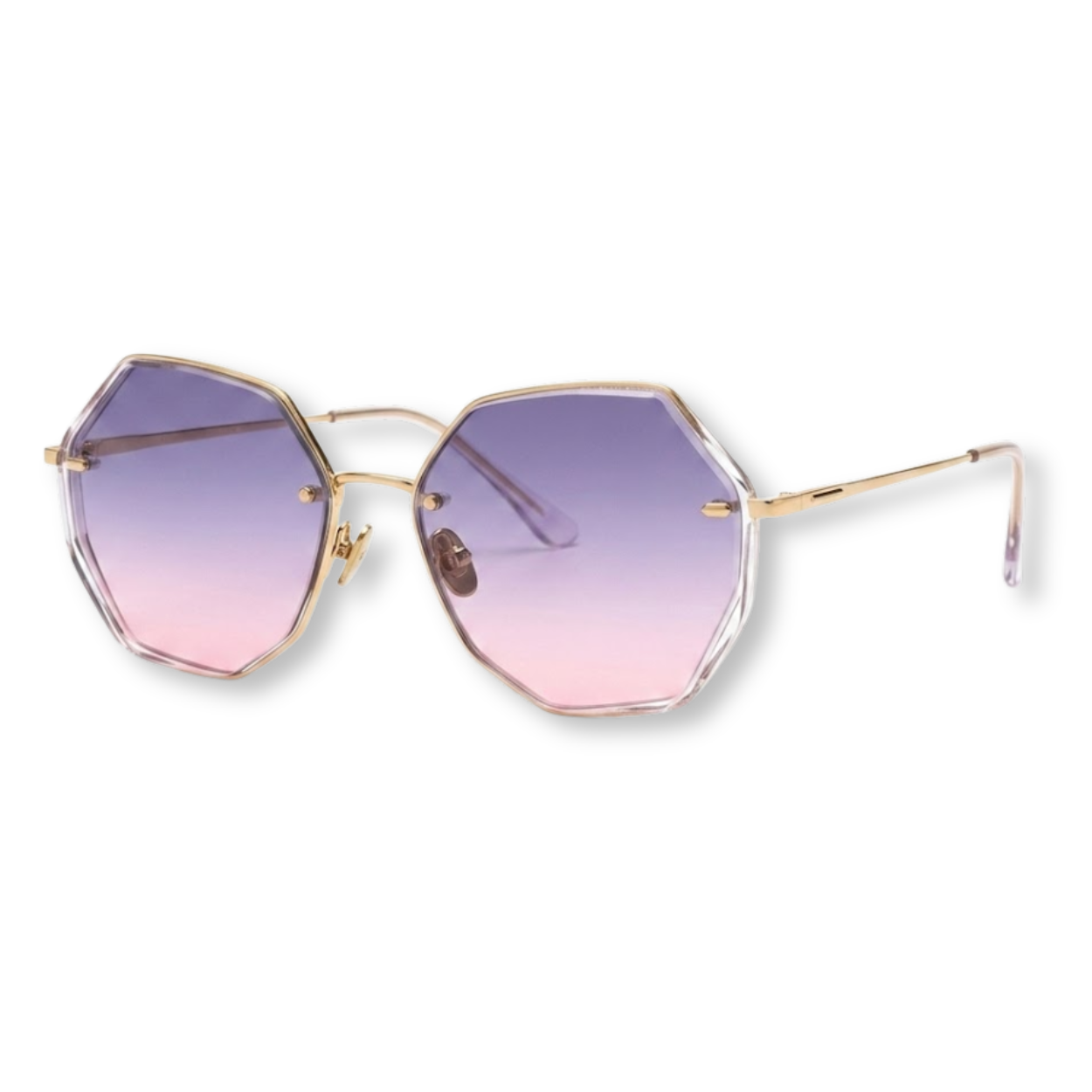 Lunettes de soleil oversize sans monture avec verres dégradés géométriques