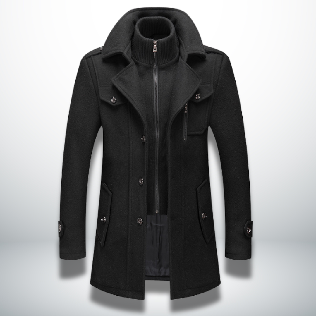 Herrenmantel mit Knopfleiste – Klassische Silhouette und Smart-Casual-Stil