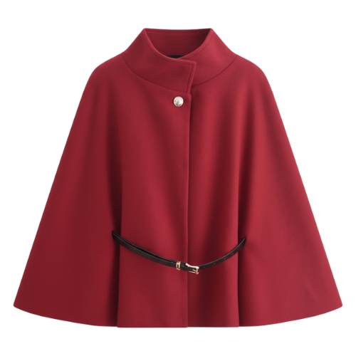Manteaux Cape pour Femme à Manches Chauve-Souris et Ceinture